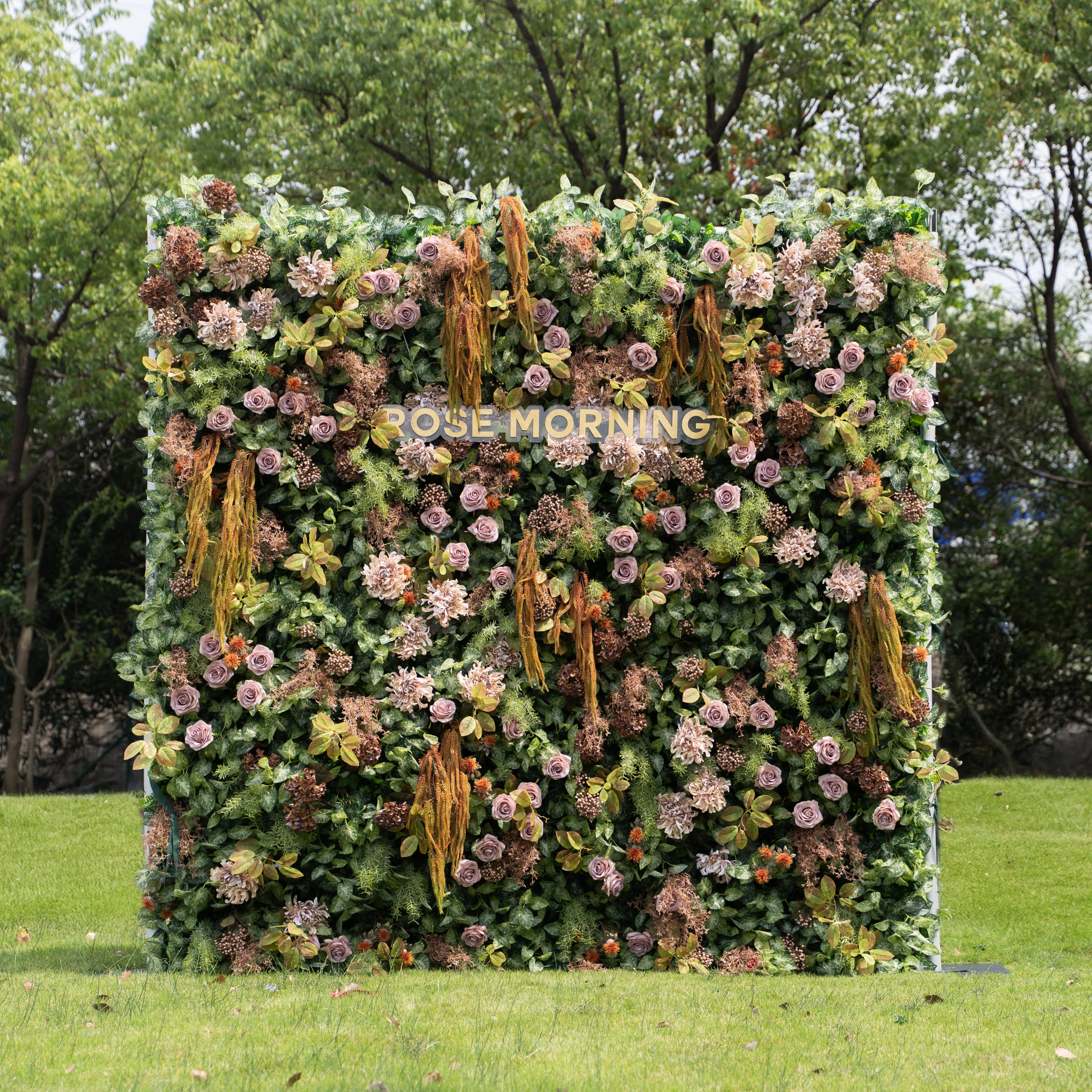 Autunno:5D Fabric Artificial rolling up curtain flower wall