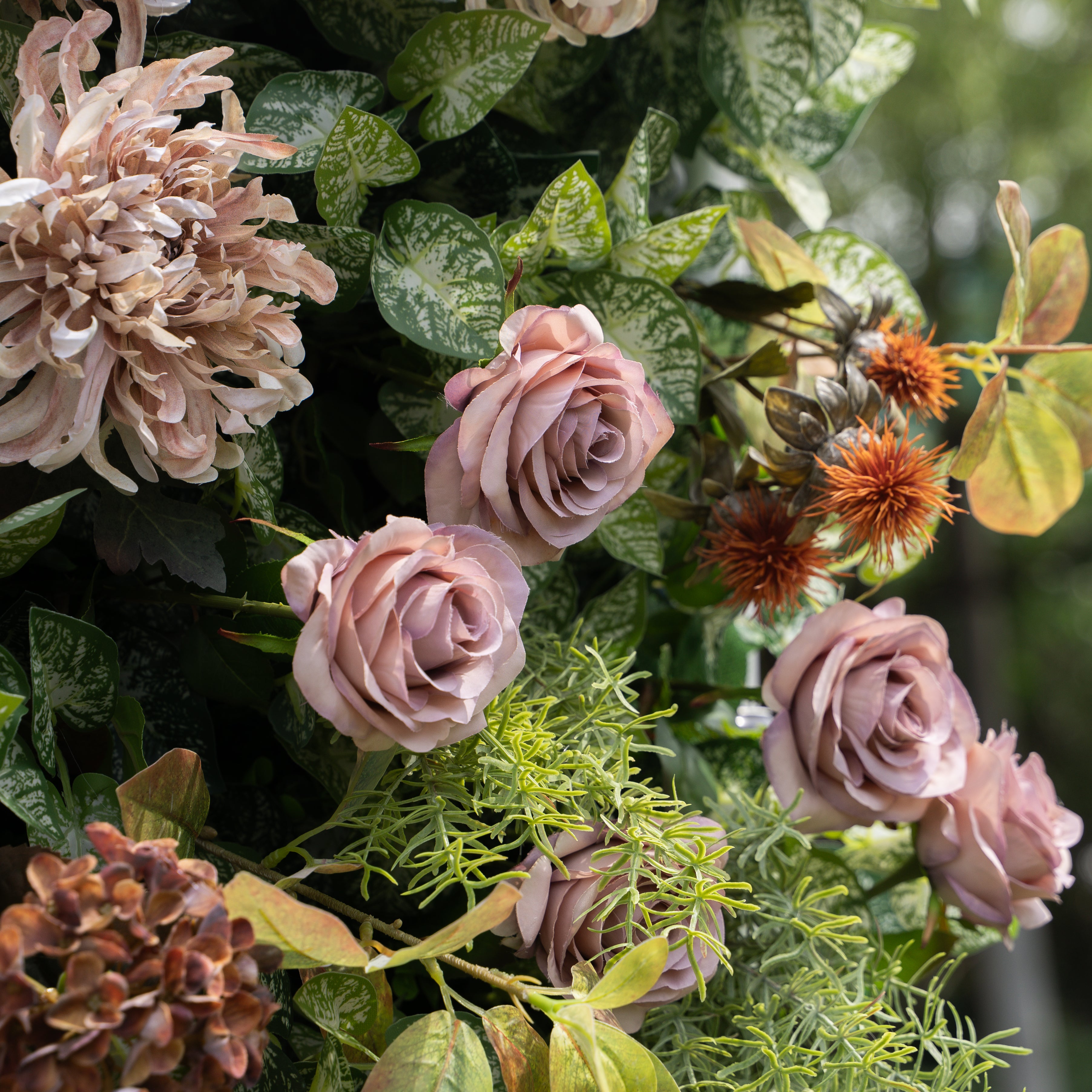 Autunno:5D Fabric Artificial rolling up curtain flower wall