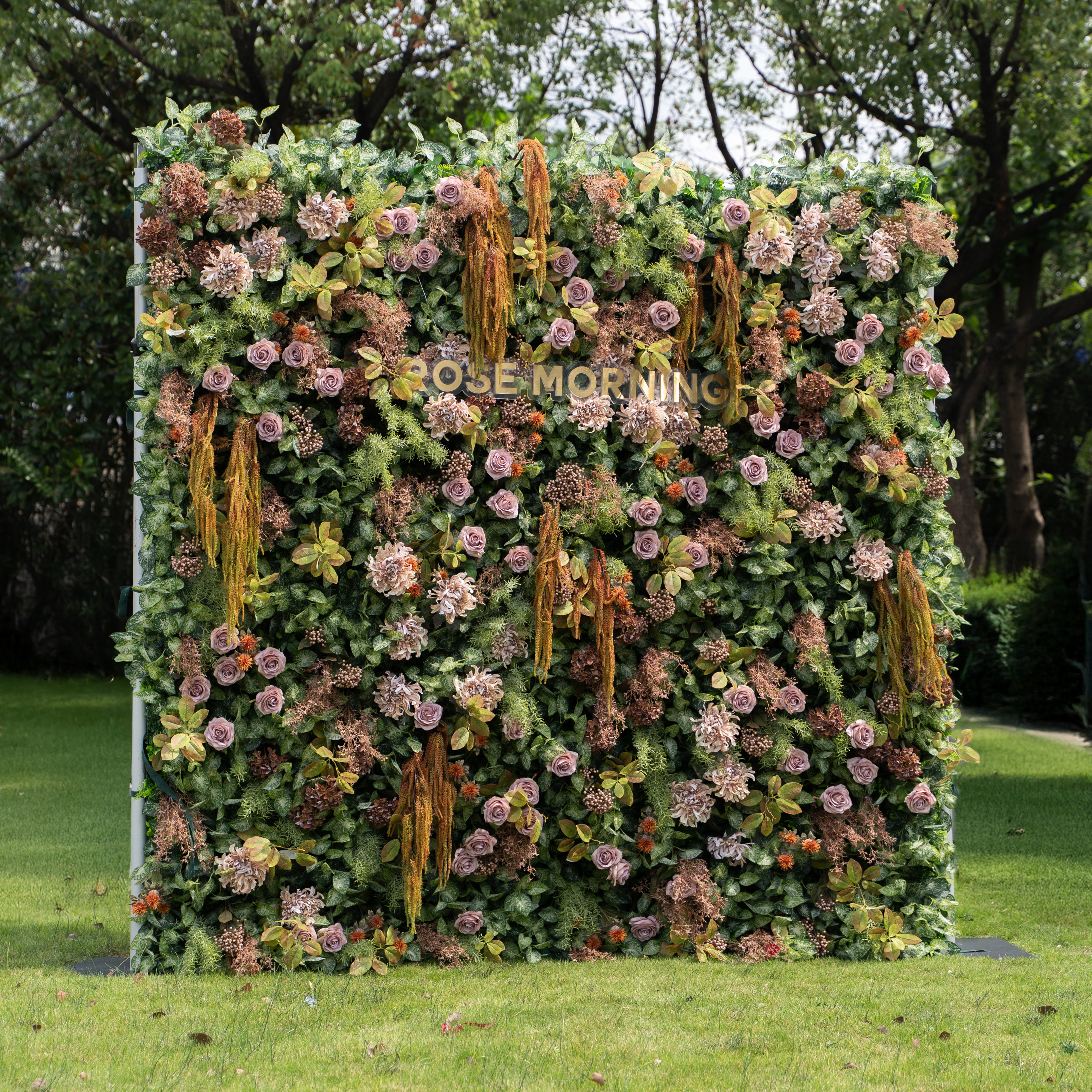 Autunno:5D Fabric Artificial rolling up curtain flower wall