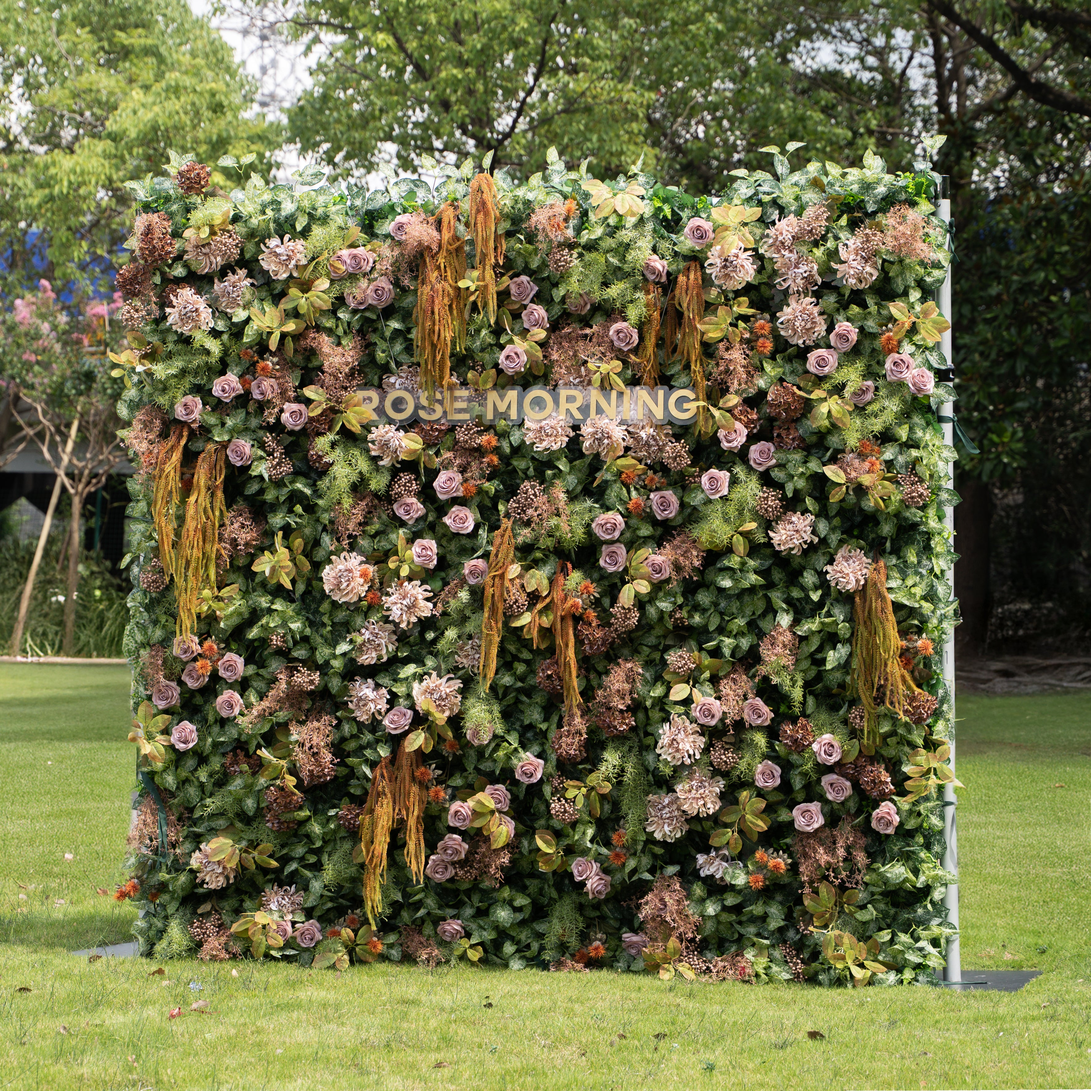 Autunno:5D Fabric Artificial rolling up curtain flower wall