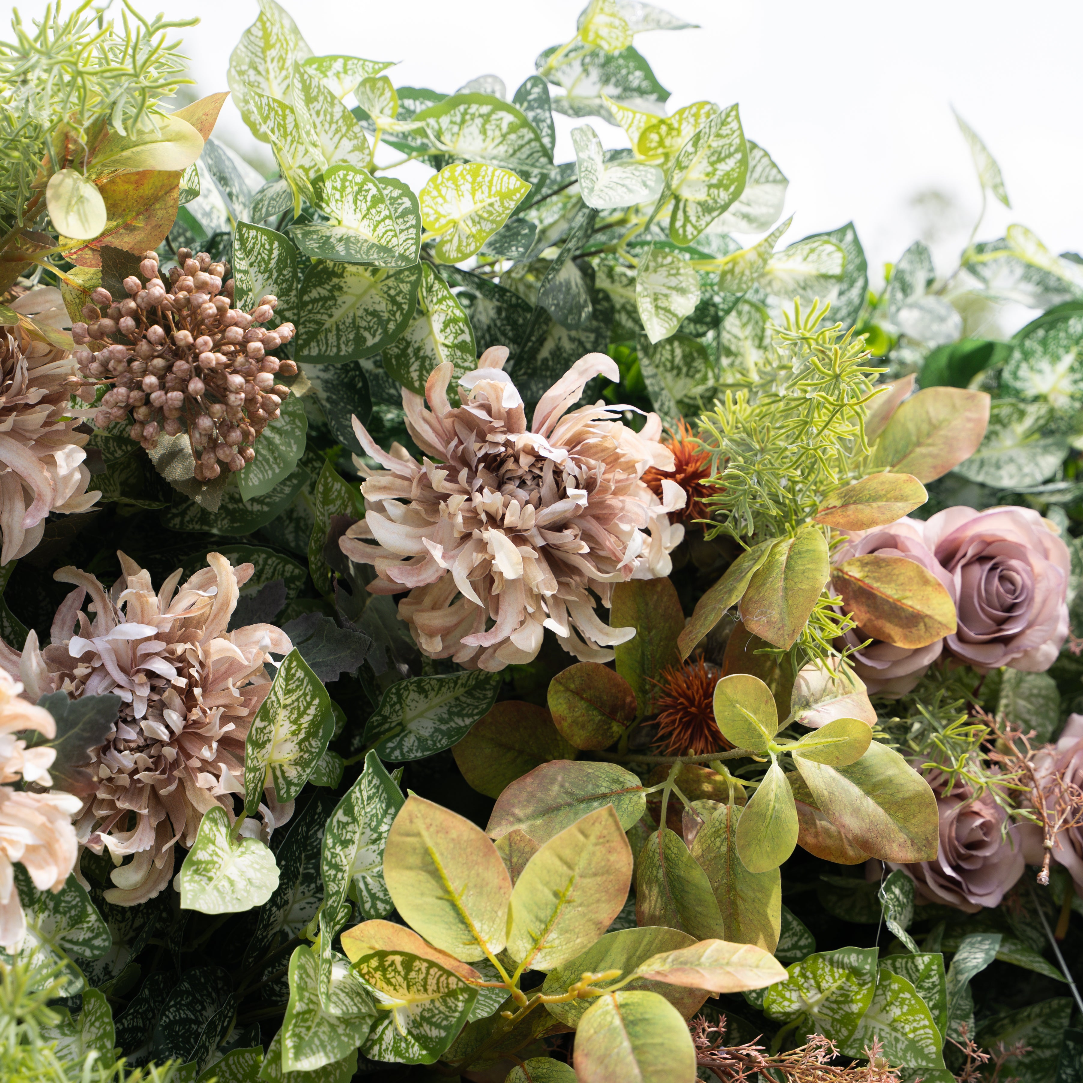 Autunno:5D Fabric Artificial rolling up curtain flower wall