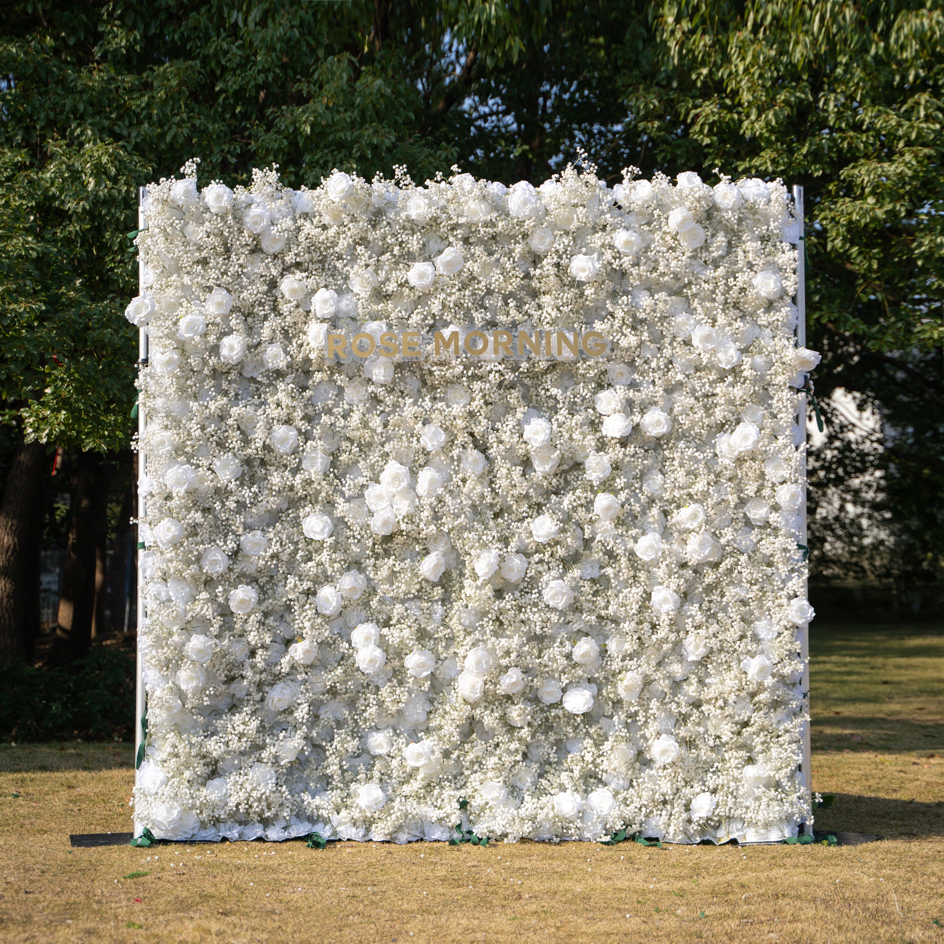 Baby Breath:3D Fabric Artificial rolling up curtain flower wall