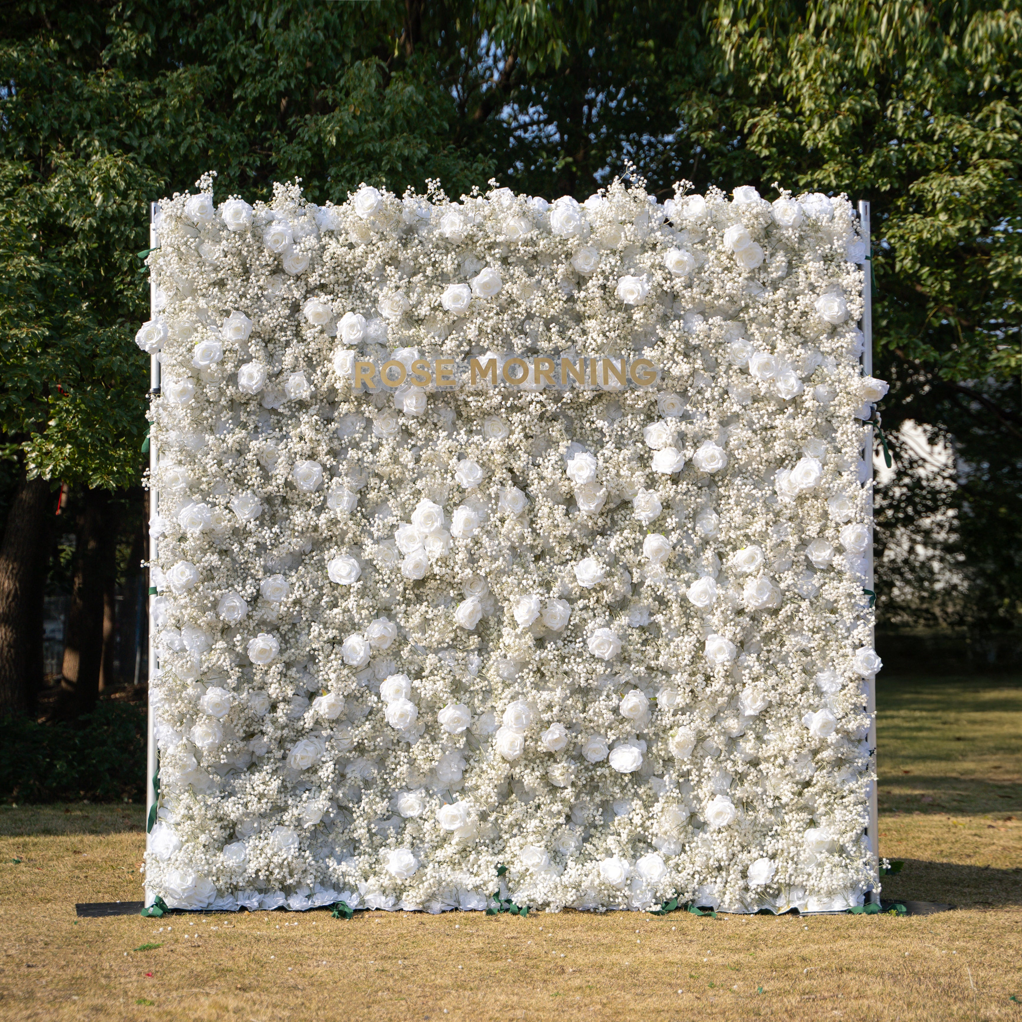 Baby Breath:3D Fabric Artificial rolling up curtain flower wall