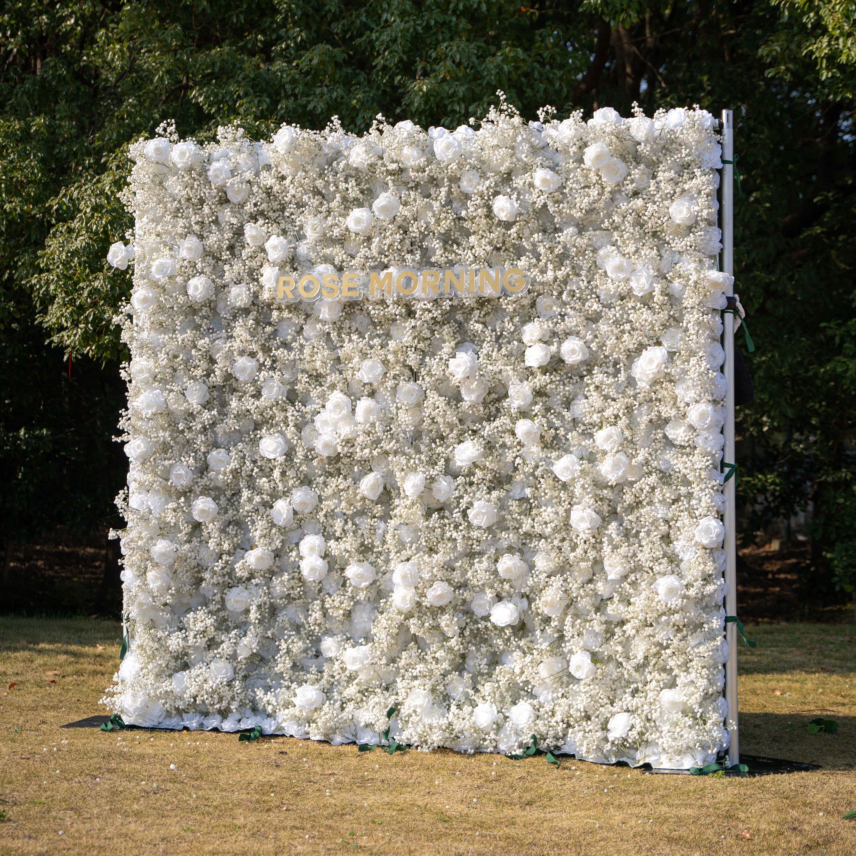 Baby Breath:3D Fabric Artificial rolling up curtain flower wall