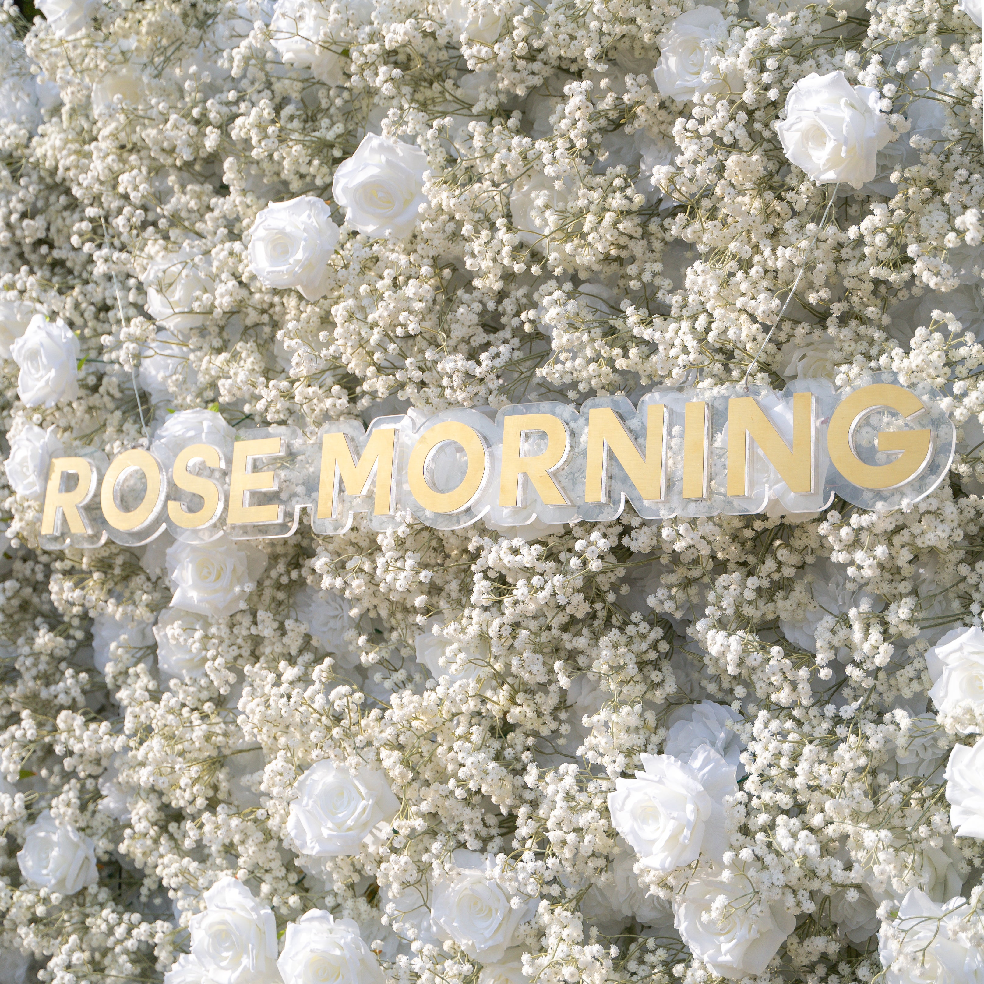 Baby Breath:3D Fabric Artificial rolling up curtain flower wall