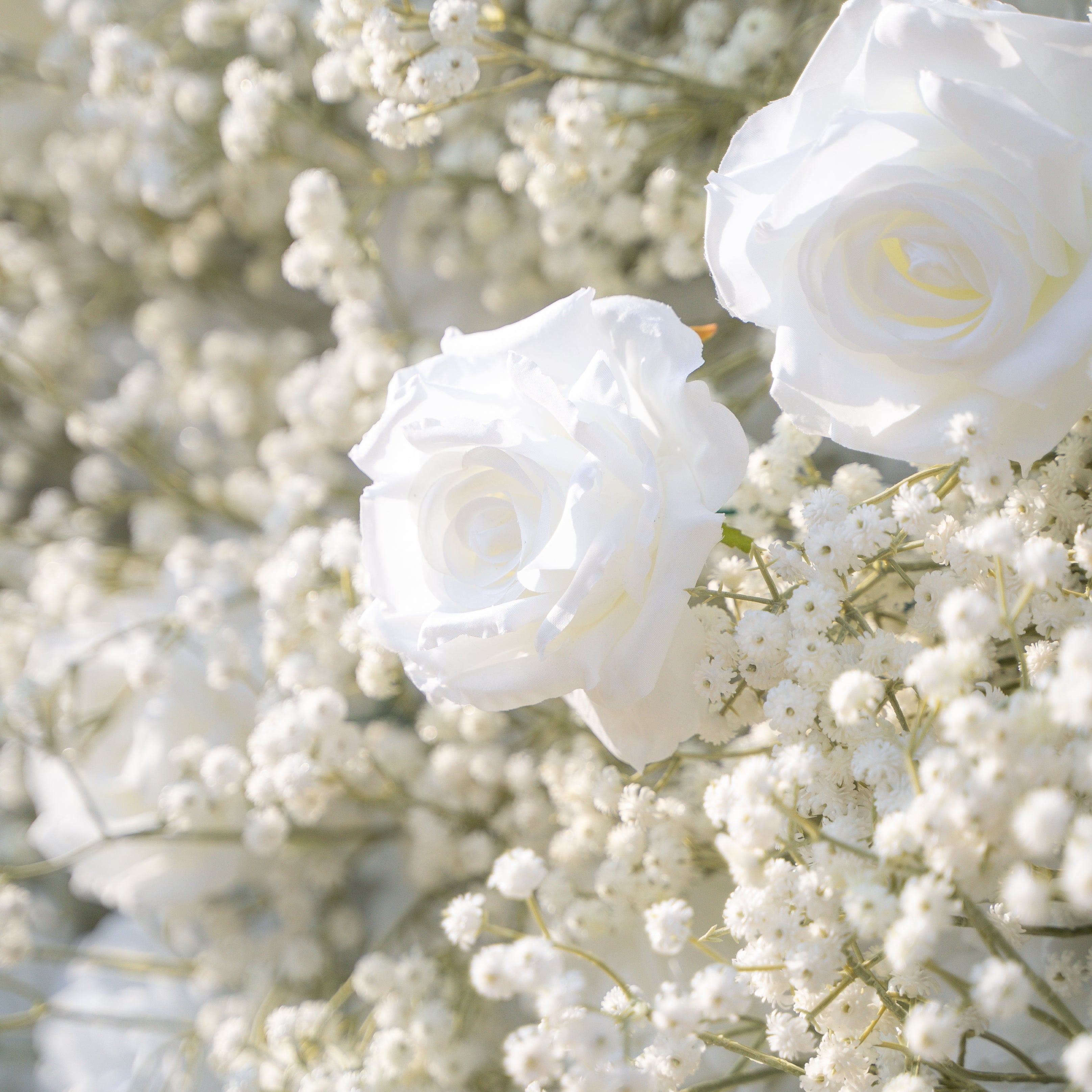 Baby Breath:3D Fabric Artificial rolling up curtain flower wall