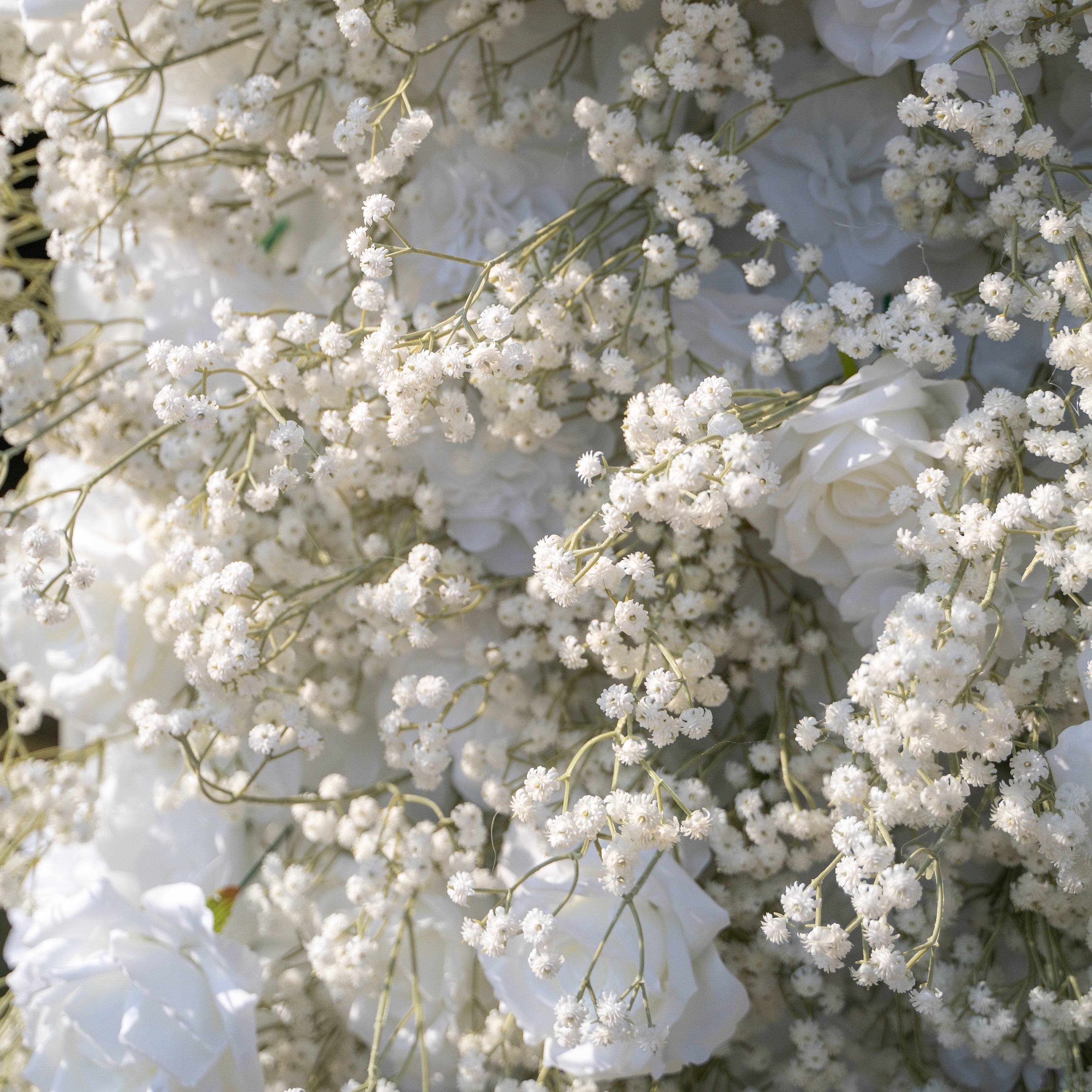 Baby Breath:3D Fabric Artificial rolling up curtain flower wall