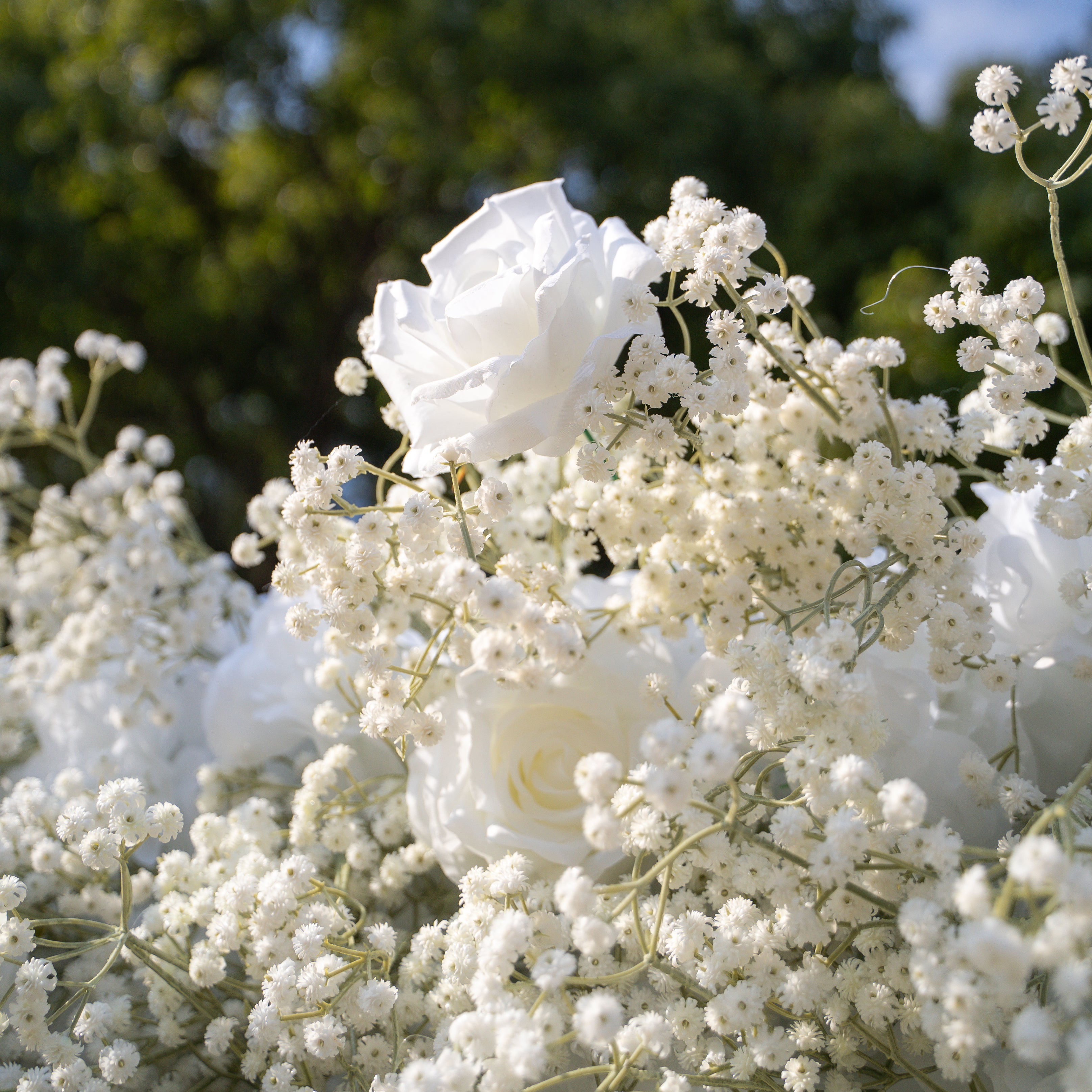 Baby Breath:3D Fabric Artificial rolling up curtain flower wall