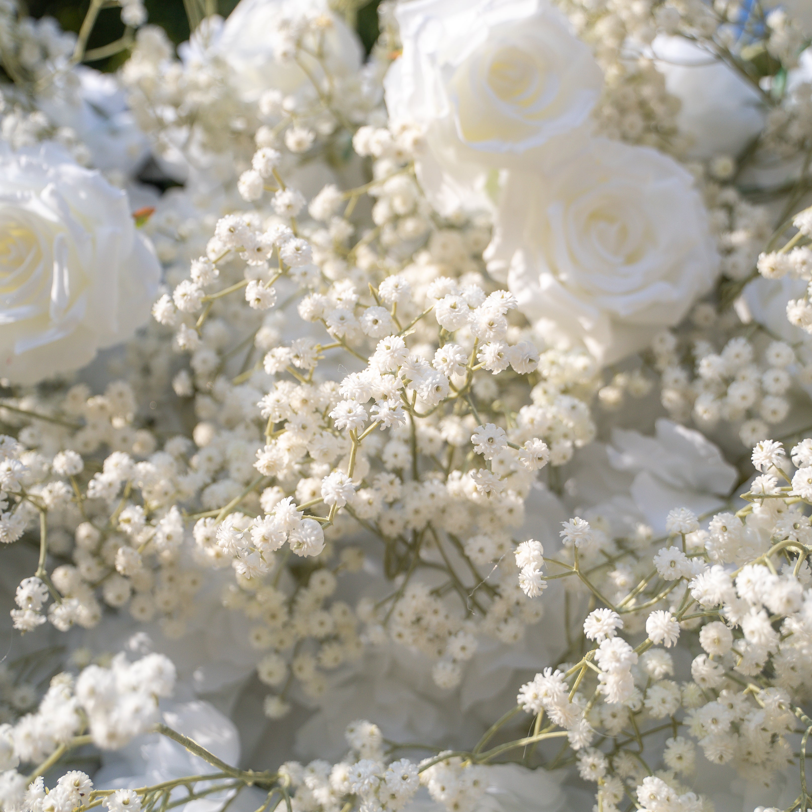 Baby Breath:3D Fabric Artificial rolling up curtain flower wall