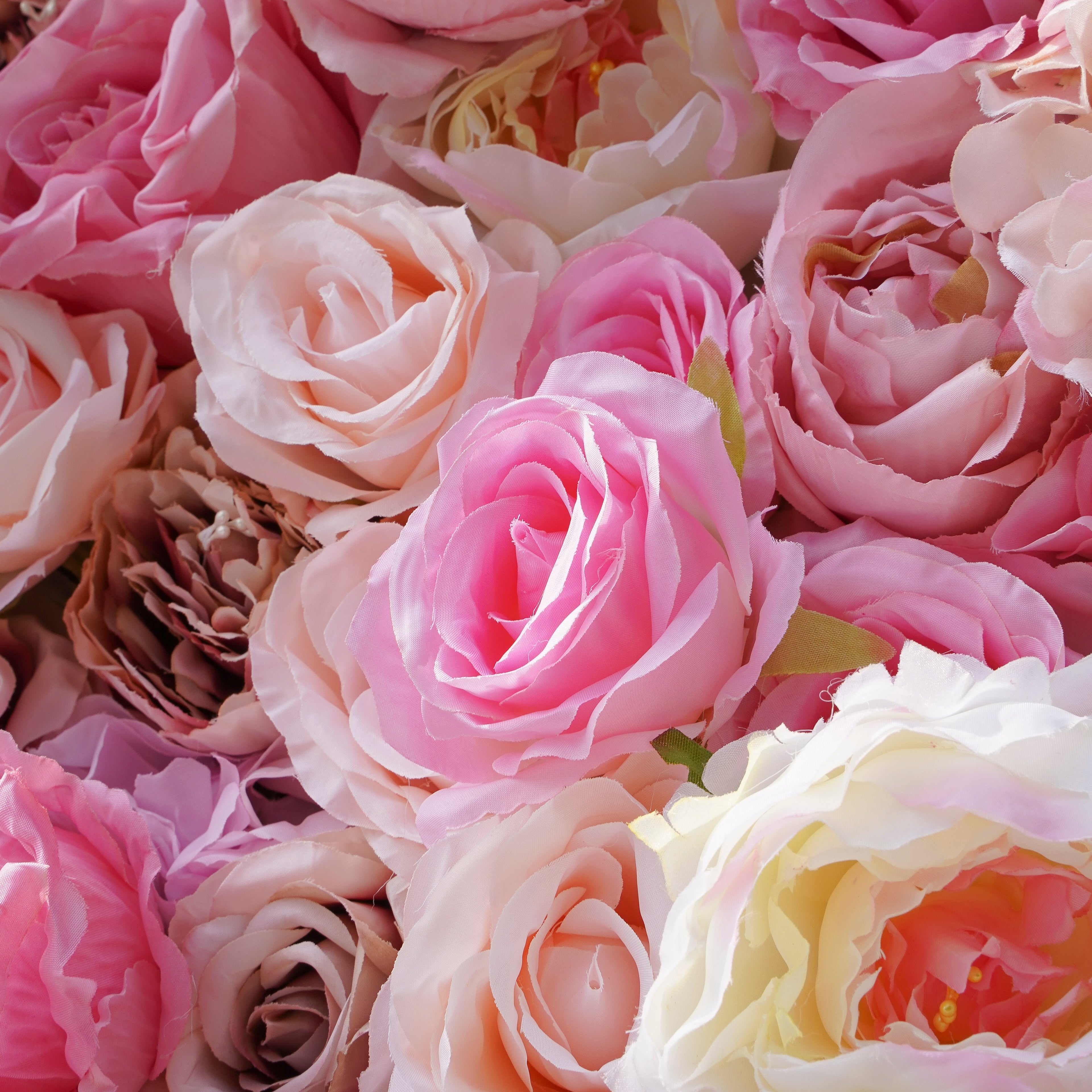 Rose Morning“The flower walls are made of artificial flowers in various colors, layered at different levels to create a lush, elegant and natural look. The exclusive zipper design and roll-up design make it easy to install and remove.”