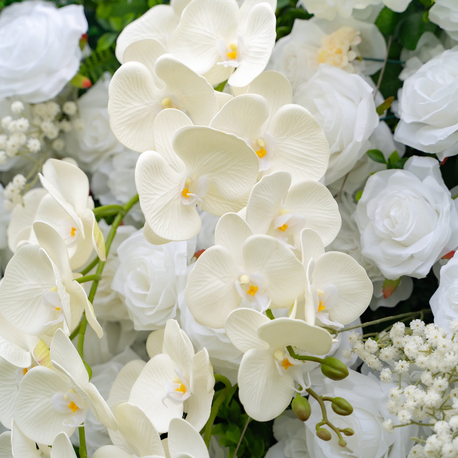 Bianca:3D Fabric Artificial rolling up curtain flower wall