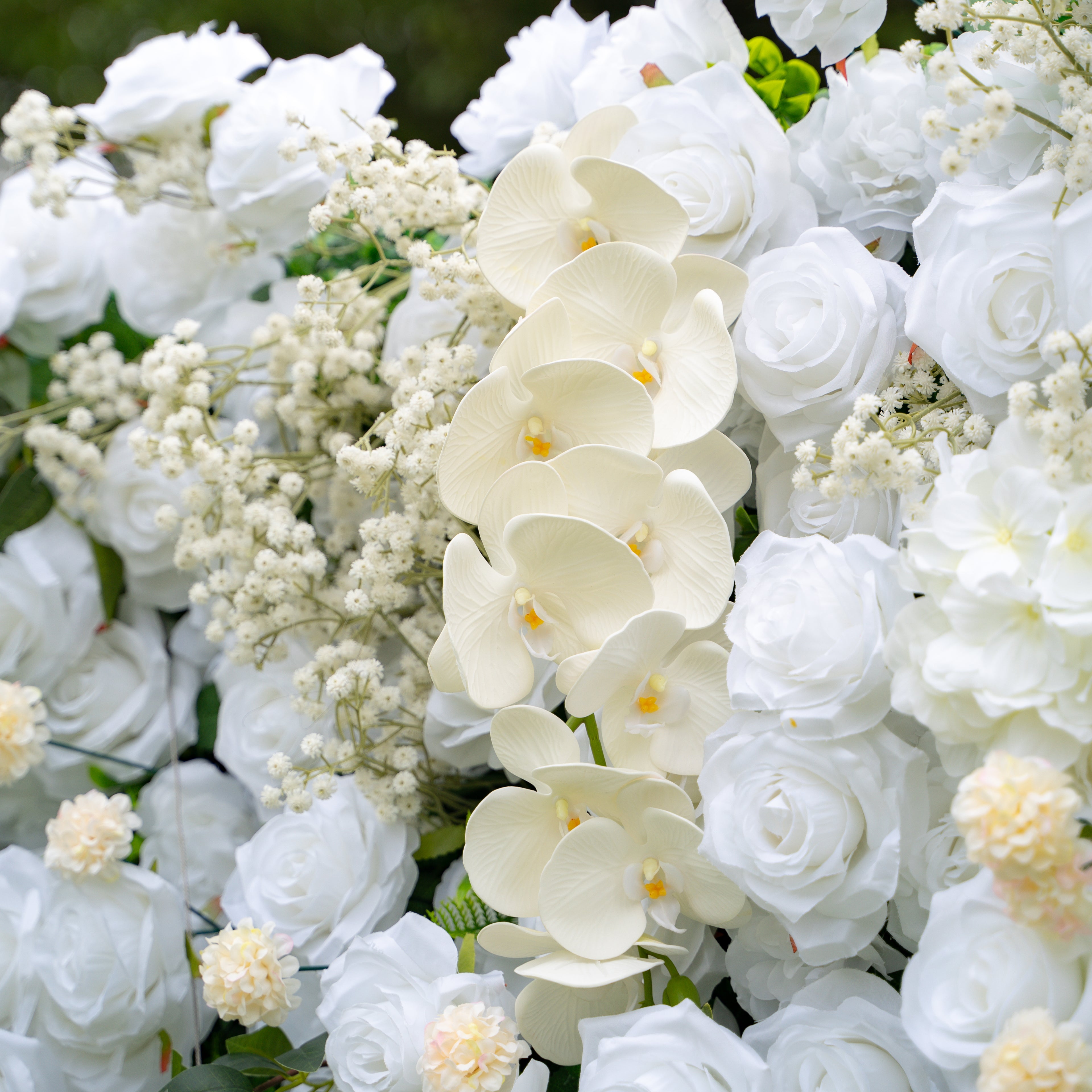 Bianca:3D Fabric Artificial rolling up curtain flower wall