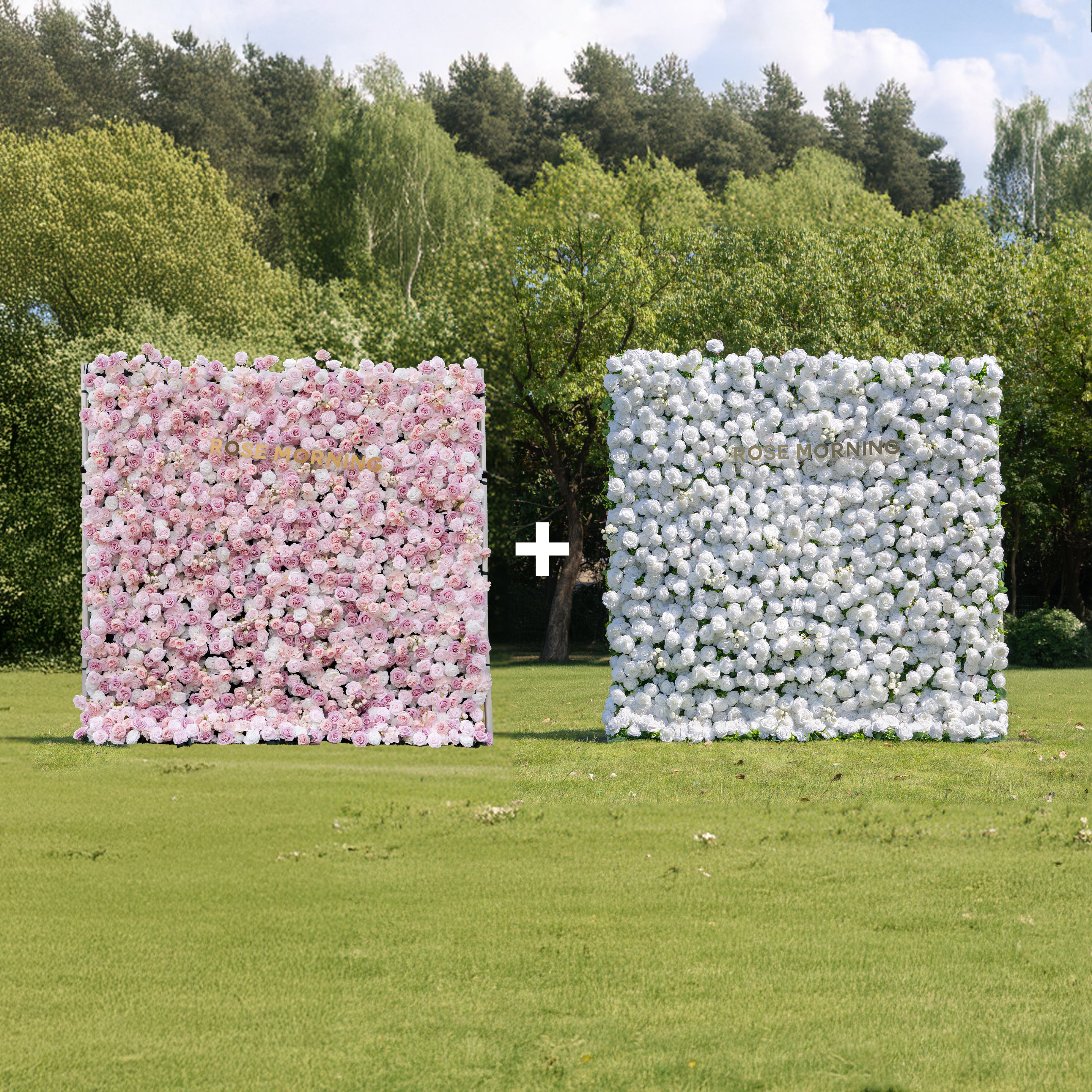 Bundle Sets Bliss + Shy wall: Fabric Backdrop Artificial rolling up flower walls