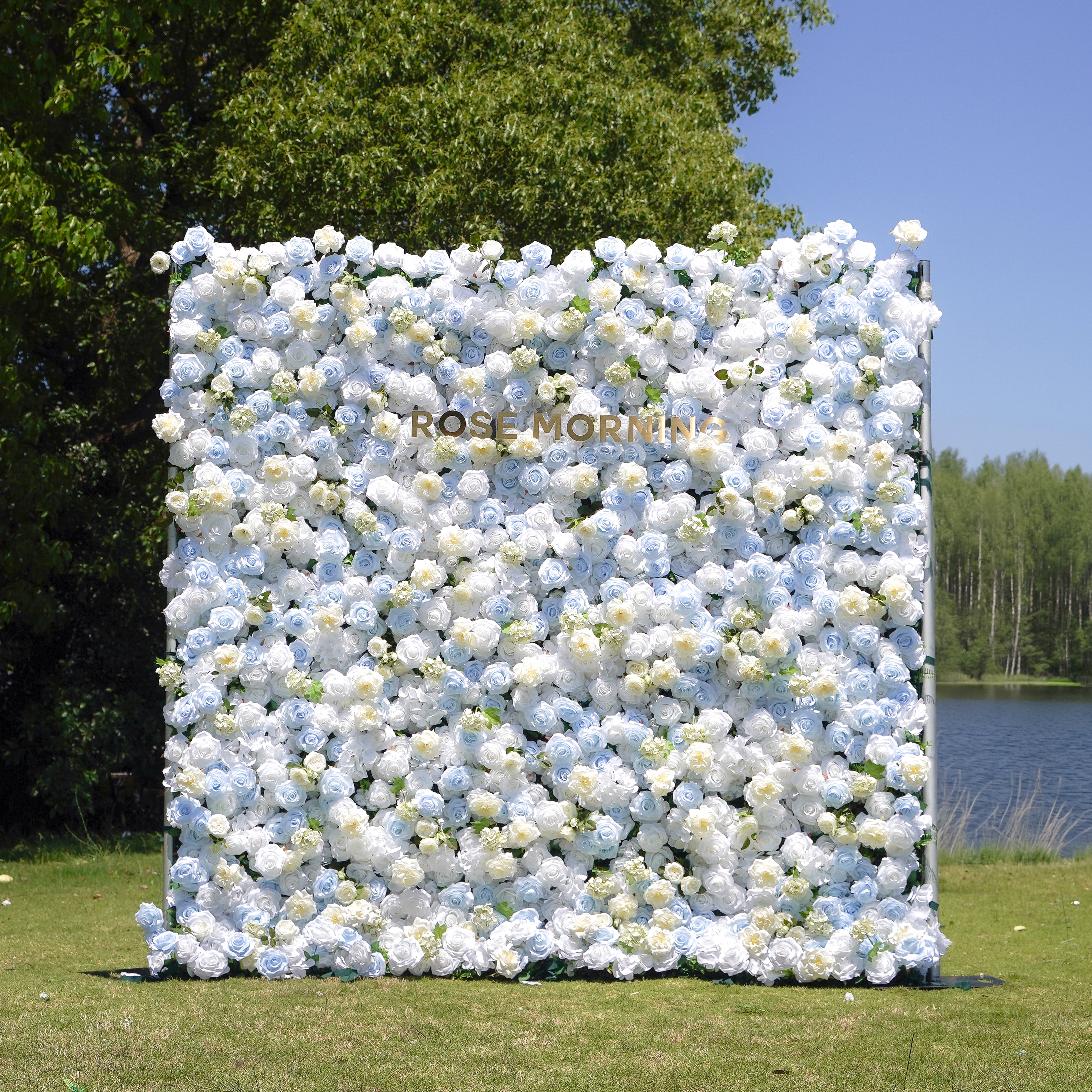BlueSky:4D Fabric Artificial zip up curtain flower wall 8ft*8ft