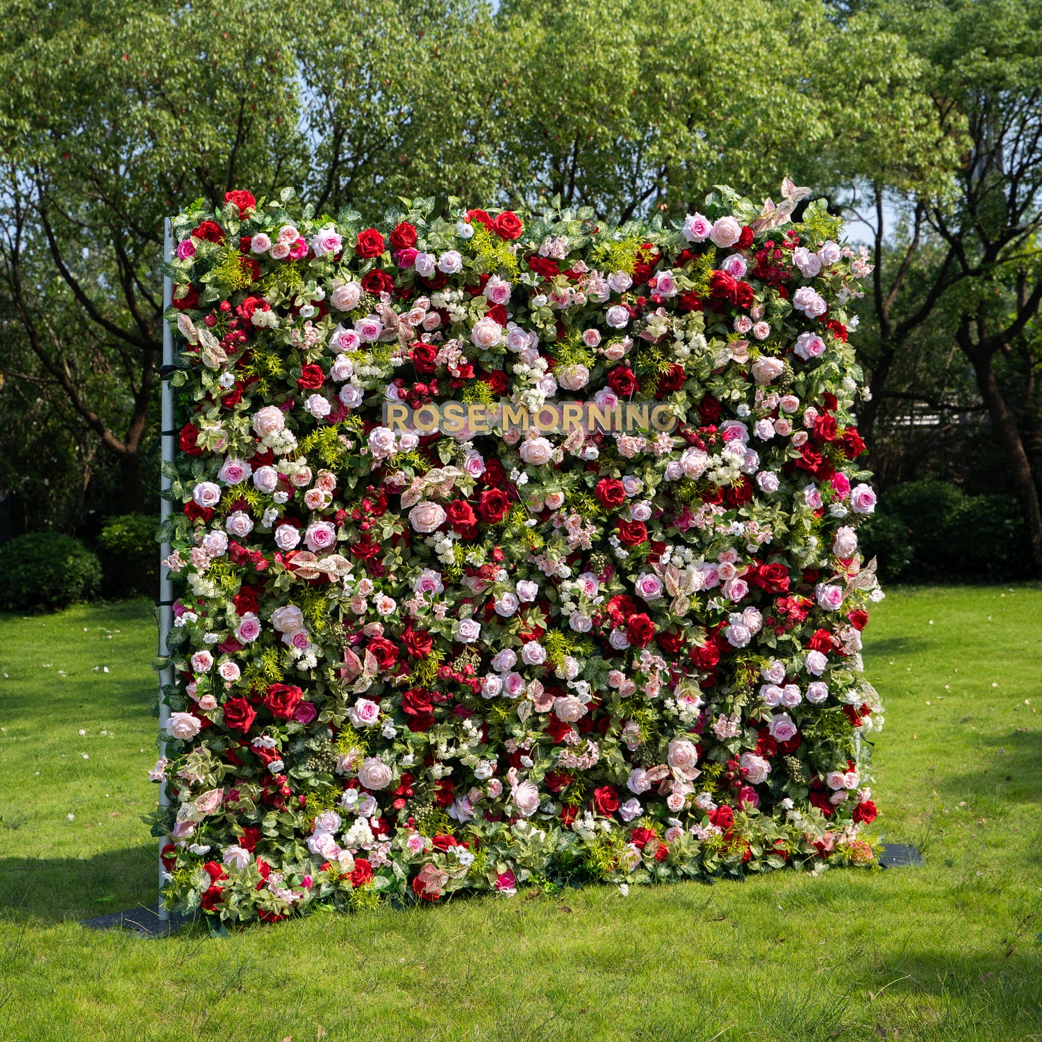 Bonjour:5D Fabric Artificial zip up curtain flower wall 8ft*8ft