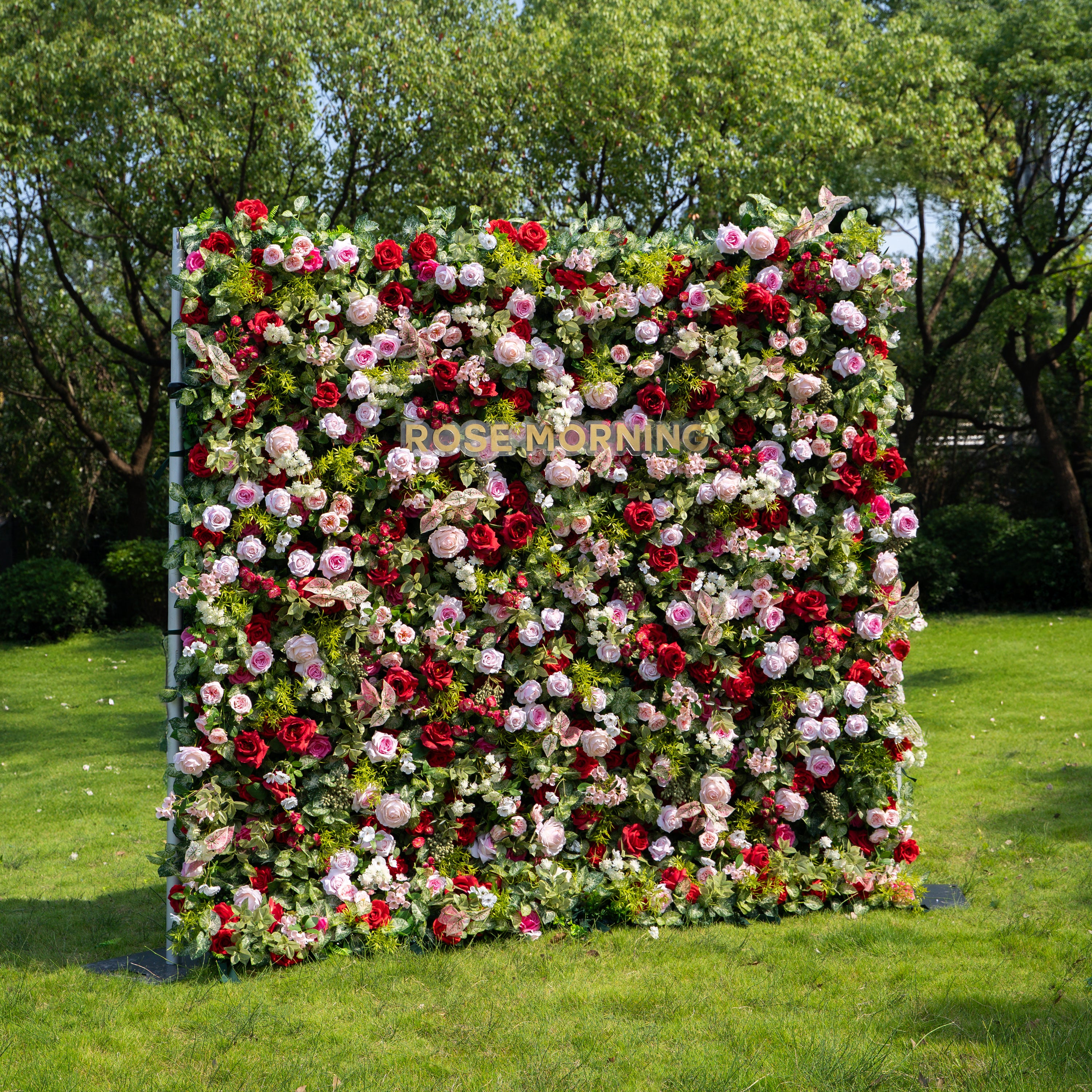 Bonjour:5D Fabric Artificial zip up curtain flower wall 8ft*8ft