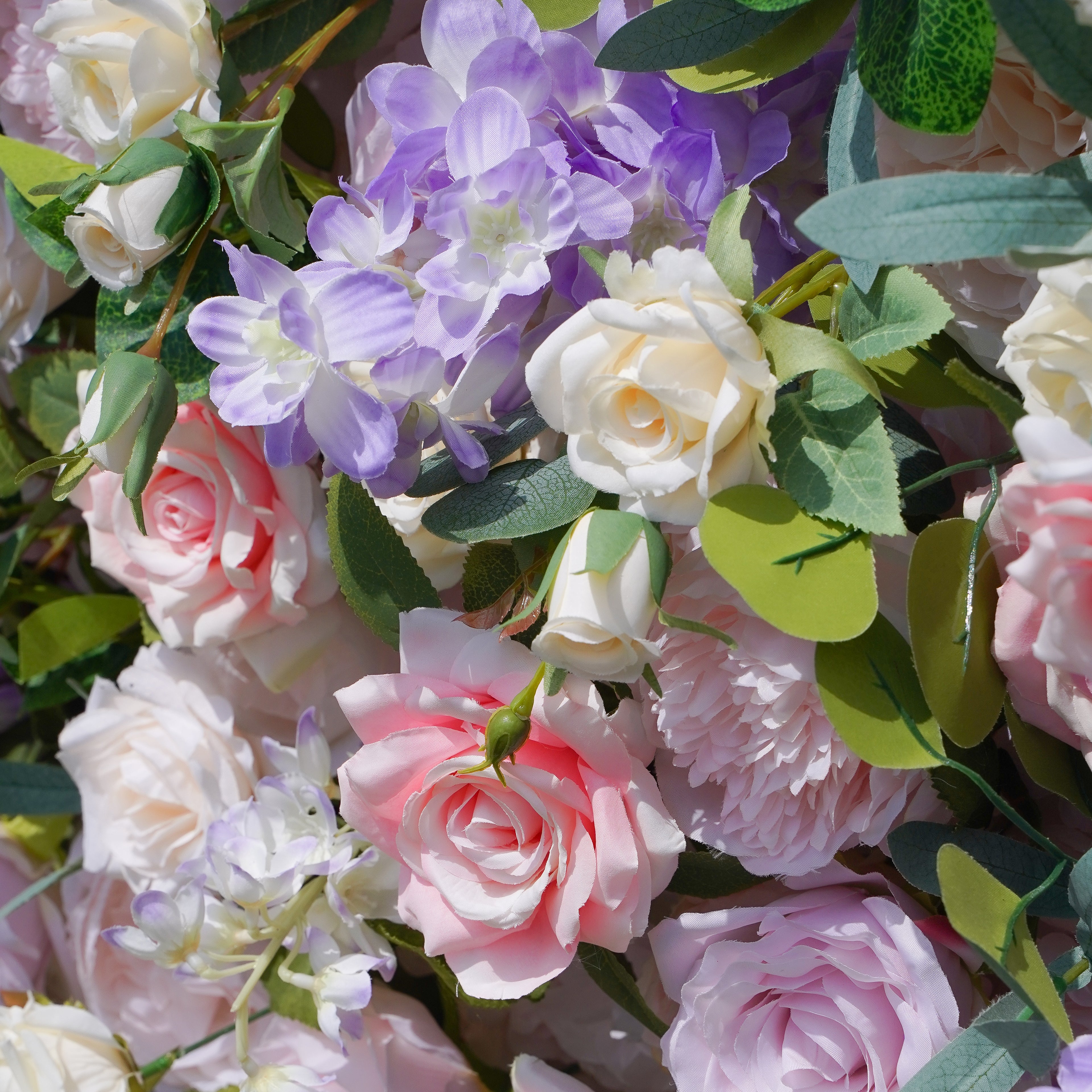 Briar:5D Fabric Artificial Flower Wall Rolling Up Curtain Flower Wall 8ft*8ft -R054 Rose Morning