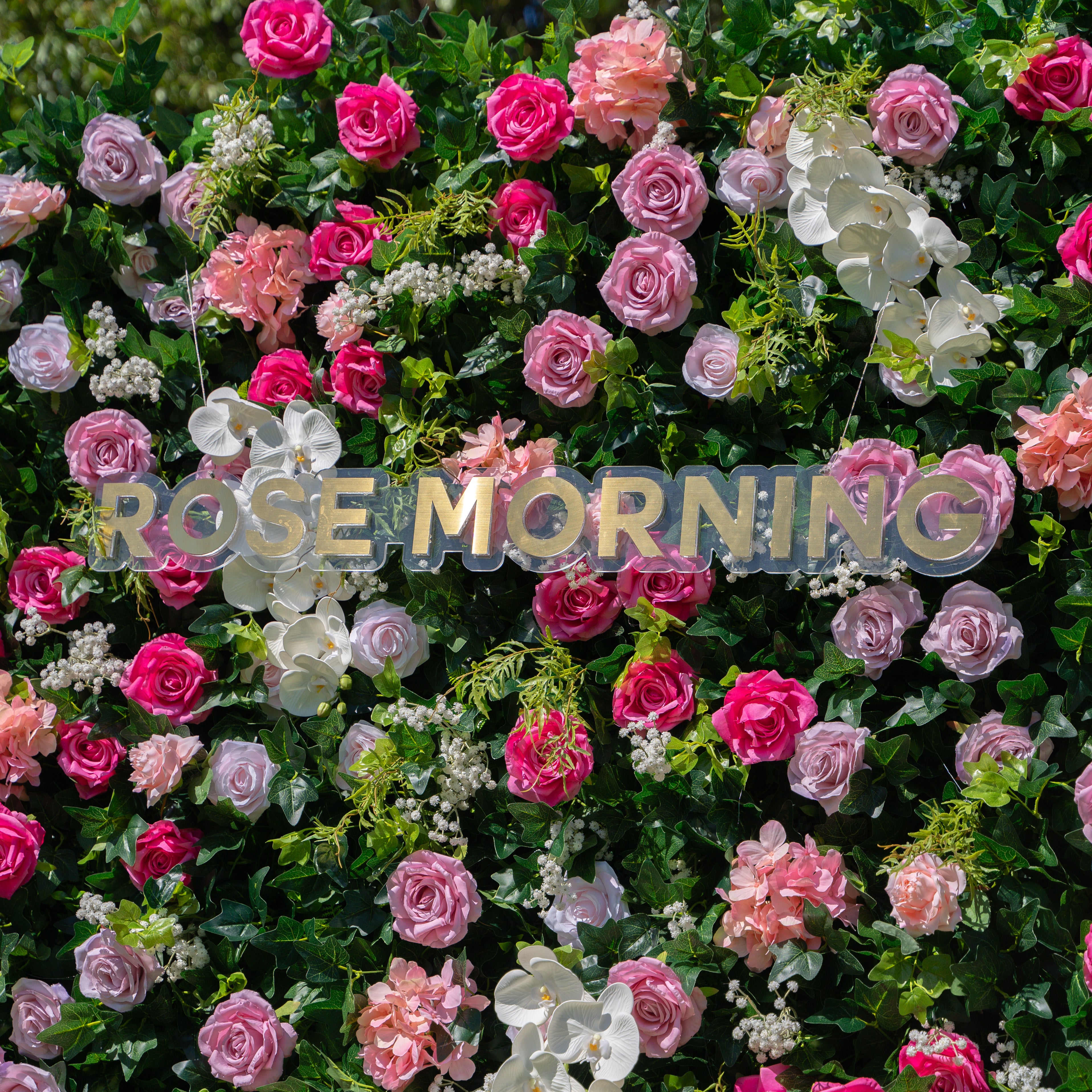 Brielle:5D Fabric Artificial rolling up curtain flower wall (Ready to ship) Rose Morning