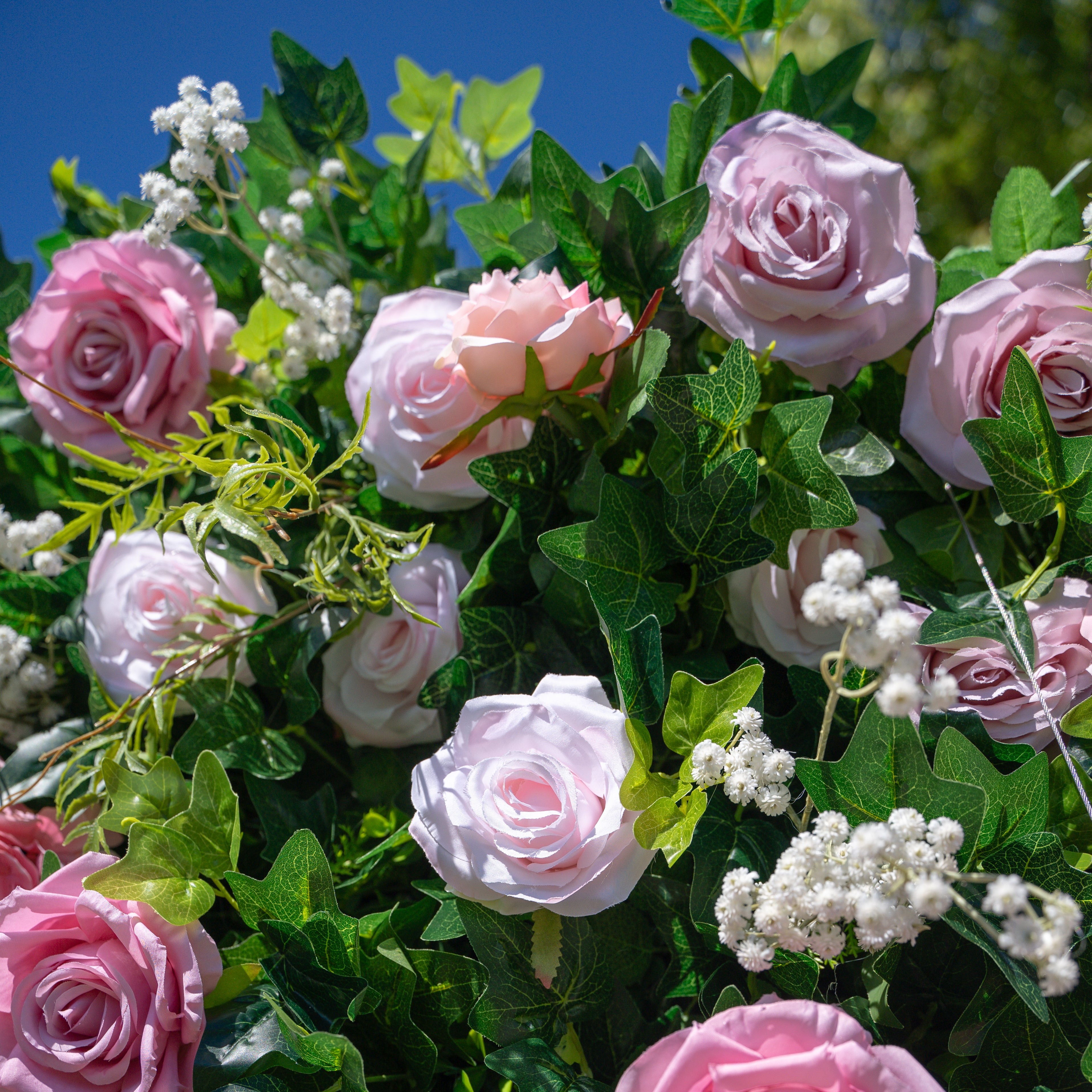Brielle:5D Fabric Artificial rolling up curtain flower wall (Ready to ship) Rose Morning