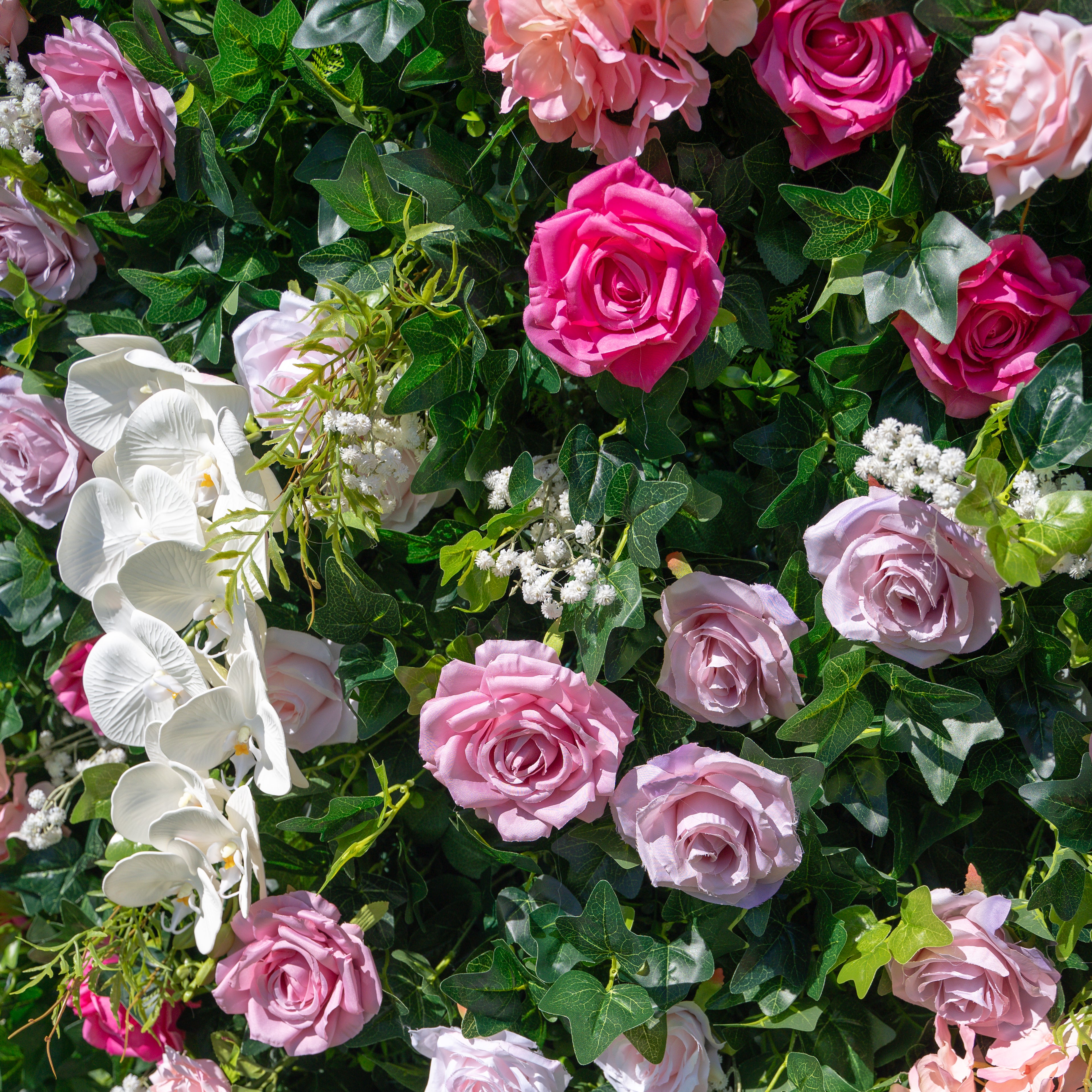 Brielle:5D Fabric Artificial rolling up curtain flower wall (Ready to ship) Rose Morning