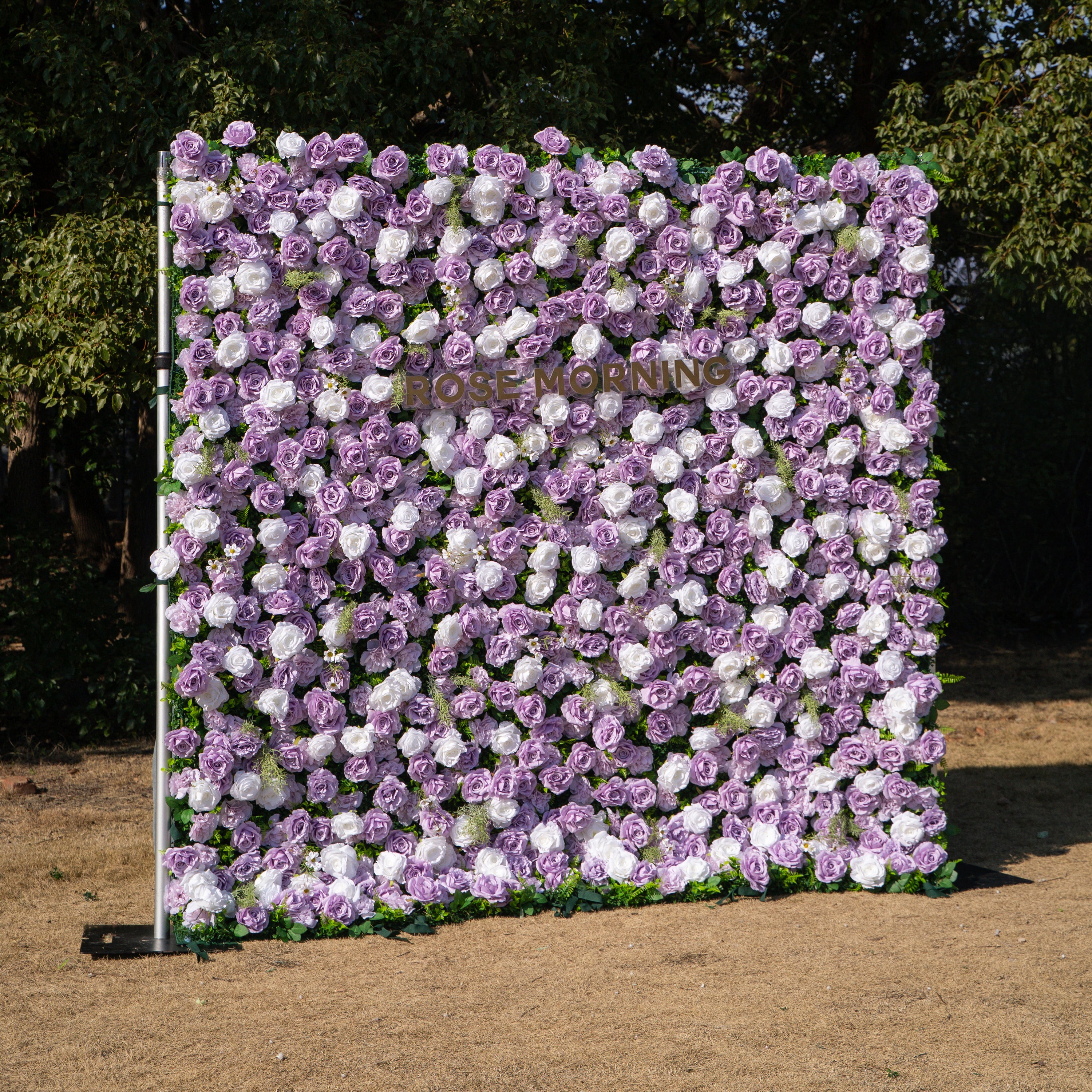 Calista: Luxury 3D Lilac & Cream Silk Floral Wall Roll-Up Fabric Backdrop for Dreamy Weddings & Bridal Showers