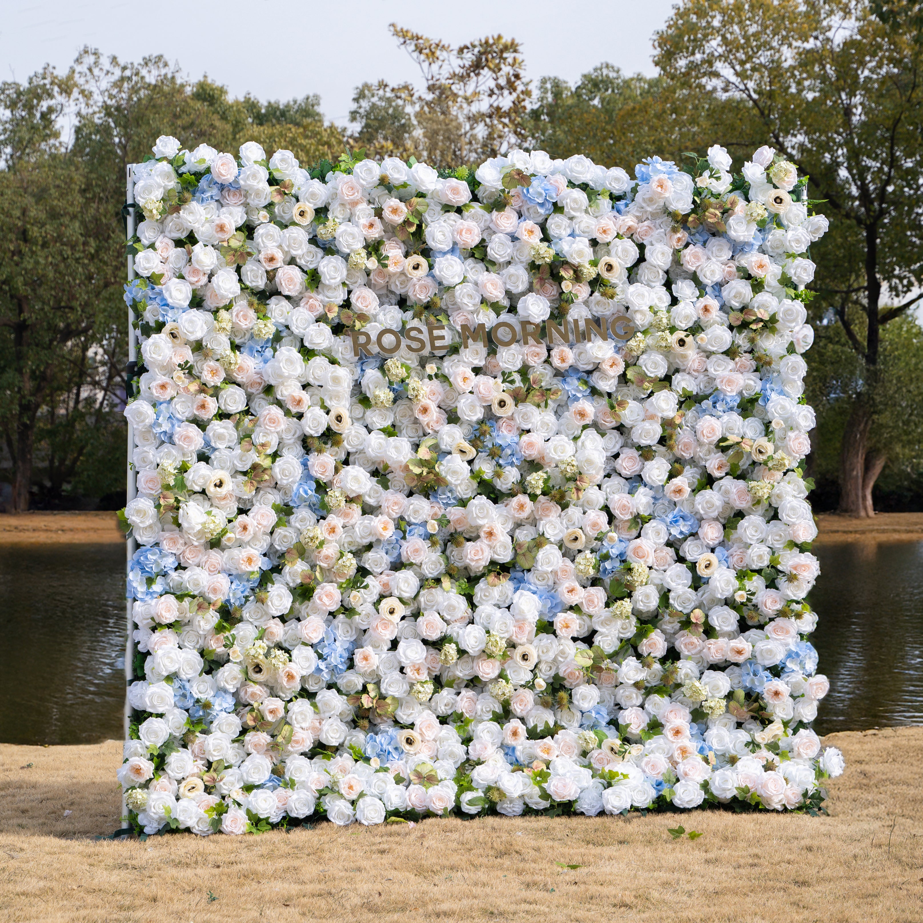 Carla:5D Fabric Artificial rolling up curtain flower wall