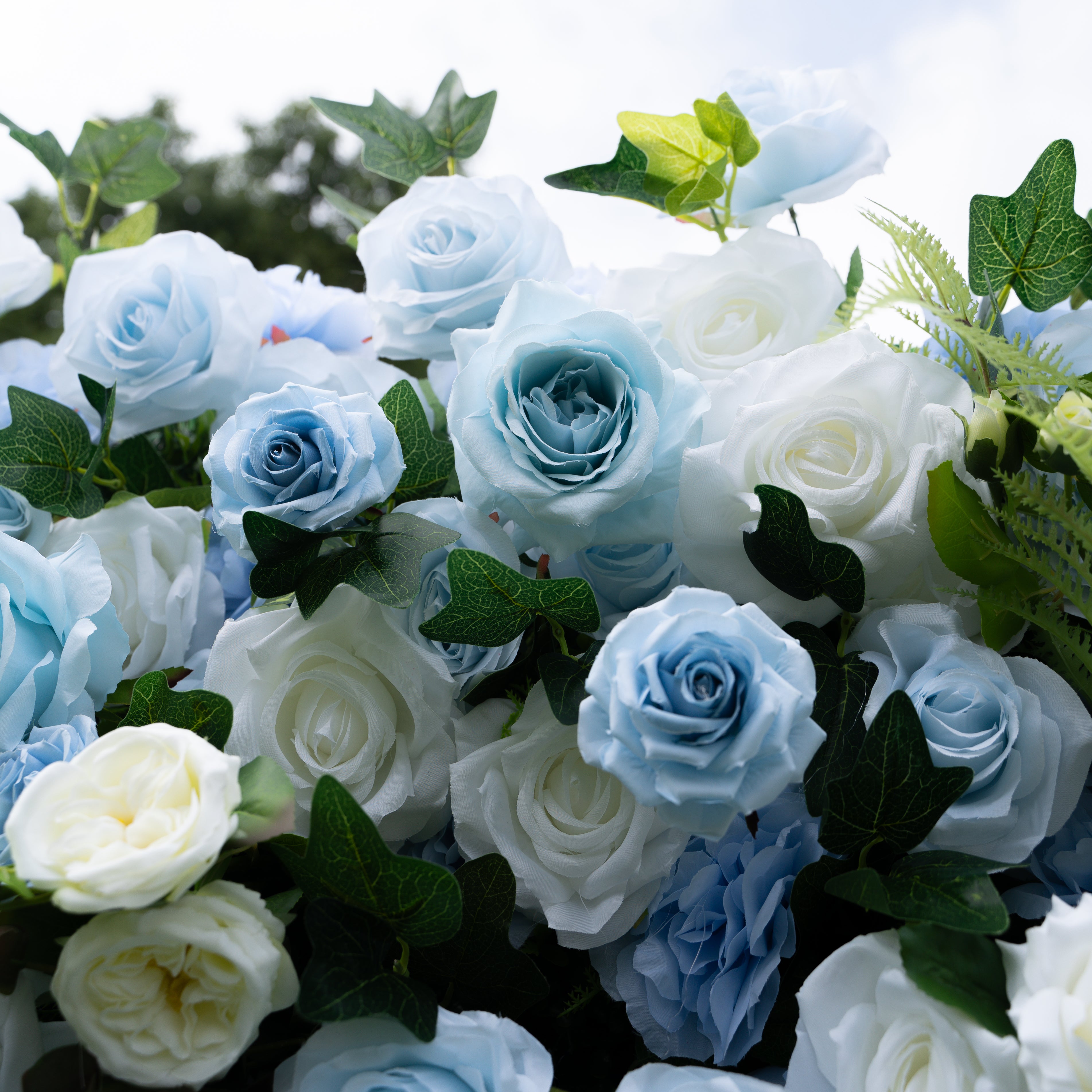 Cheska:5D Fabric Artificial rolling up curtain flower wall