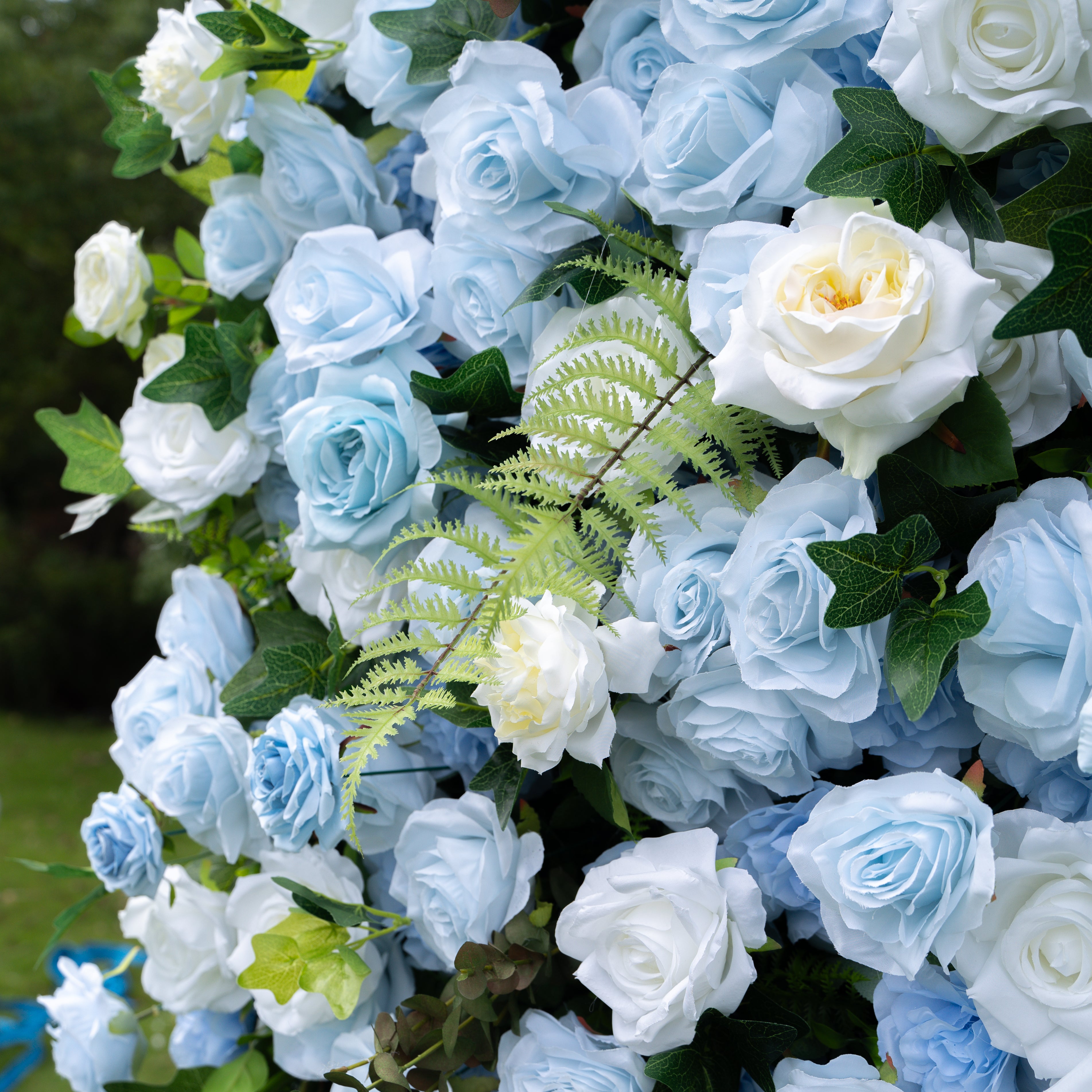 Cheska:5D Fabric Artificial rolling up curtain flower wall