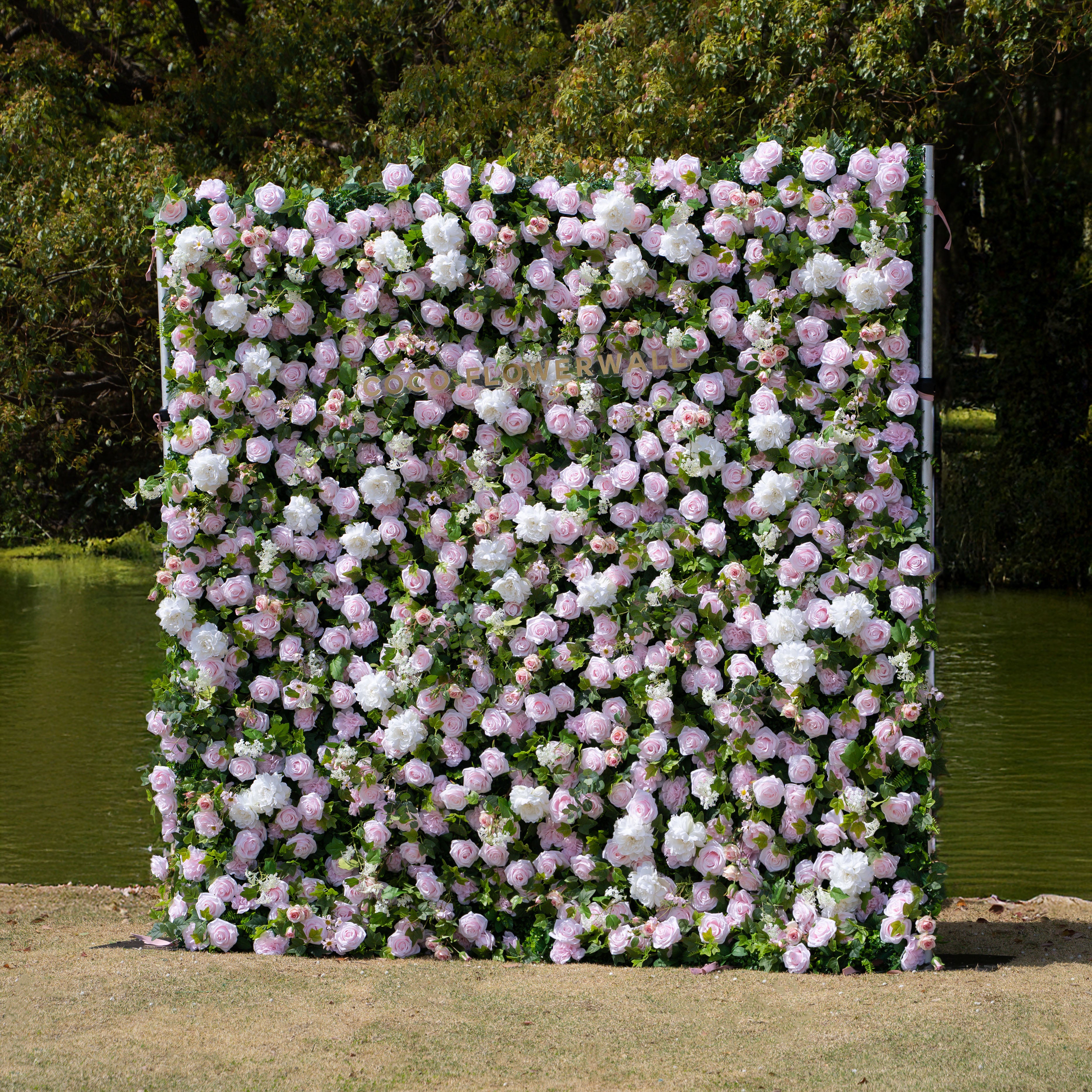 Chico: Fabric Artificial rolling up curtain flower wall 8ftx8ft for weddings and events decoration(Only USA)