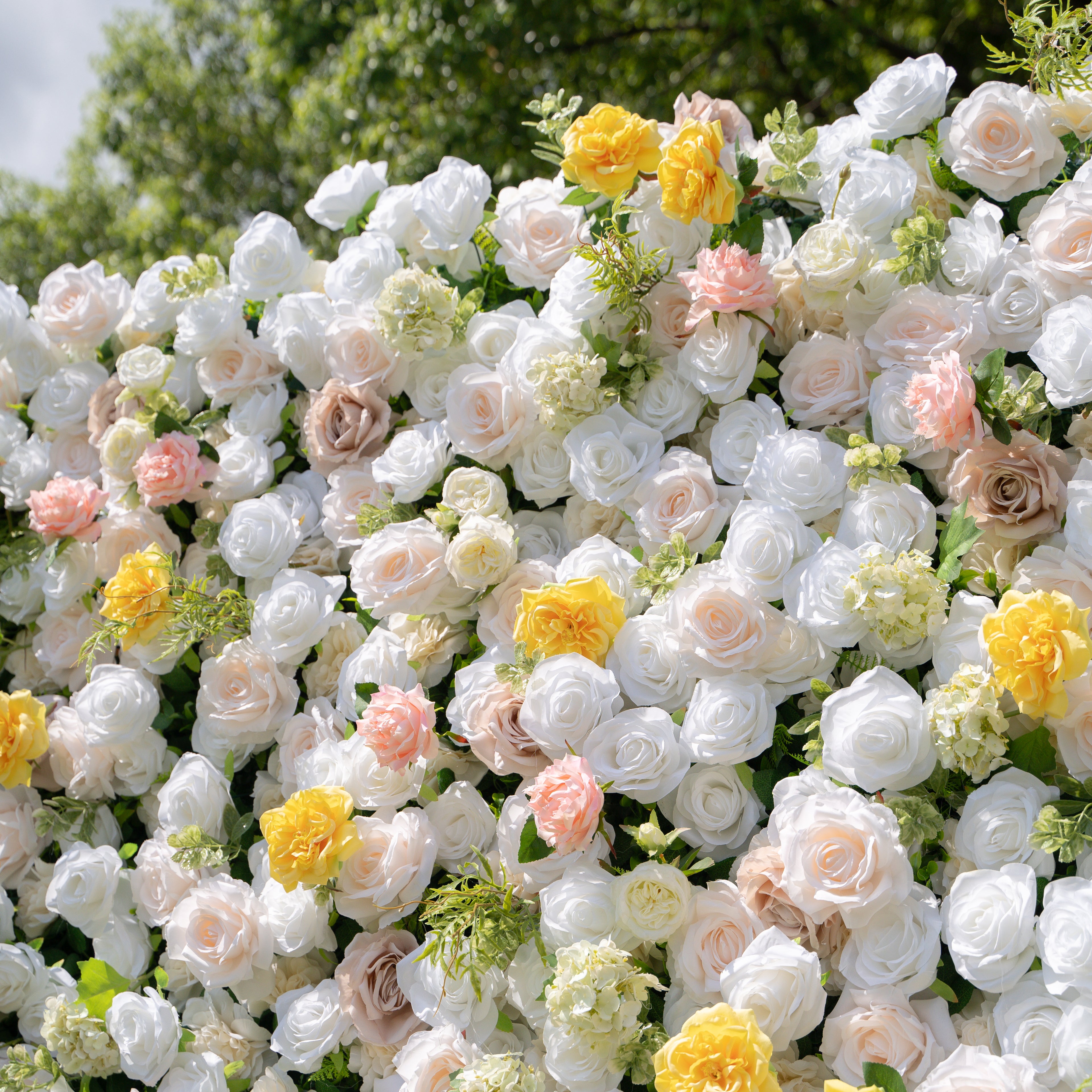 Ciao:5D Fabric Artificial rolling up curtain flower wall (Ready to ship) Rose Morning