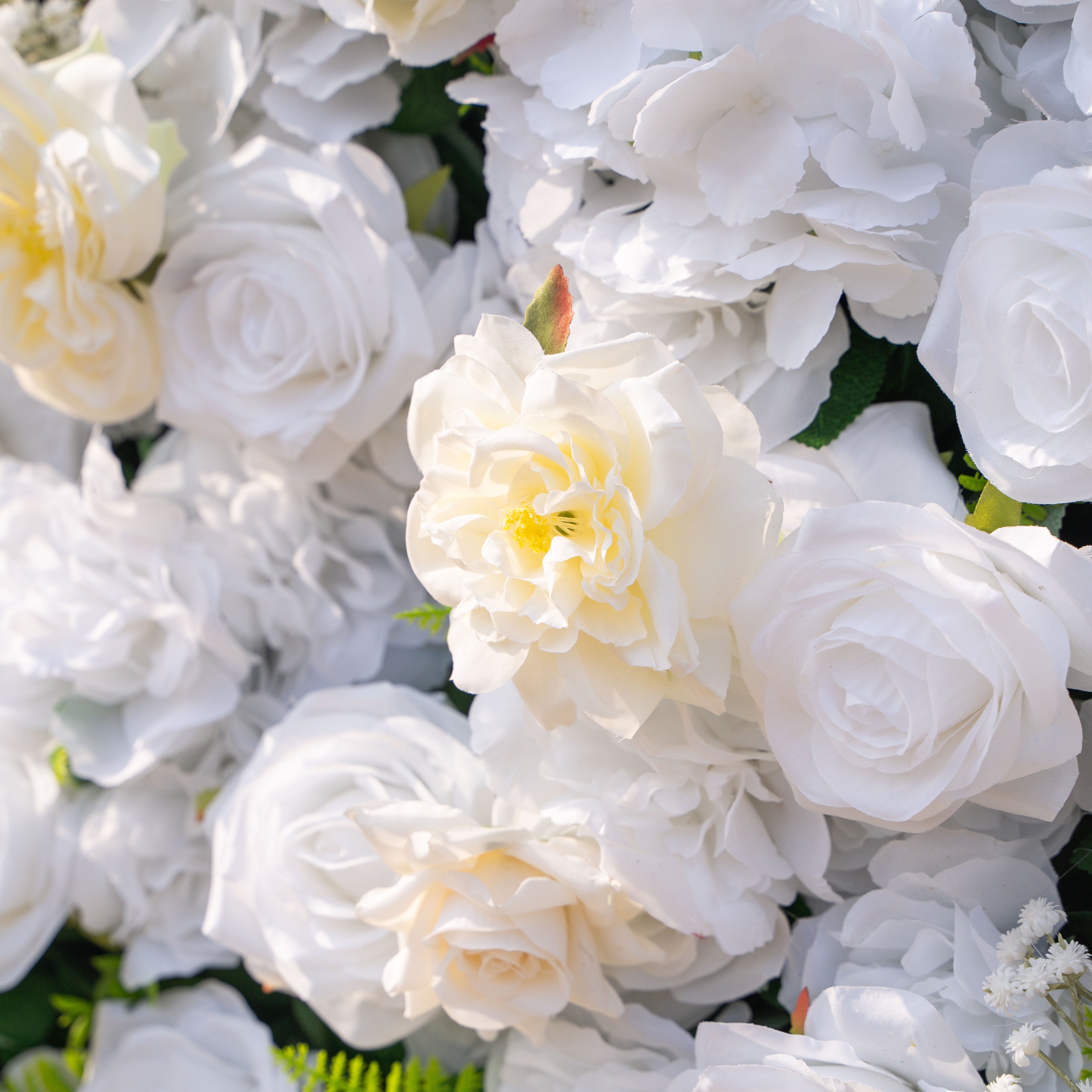 Coco: Fabric Artificial rolling up curtain flower wall 8ftx8ft for weddings and events decoration(Only USA)