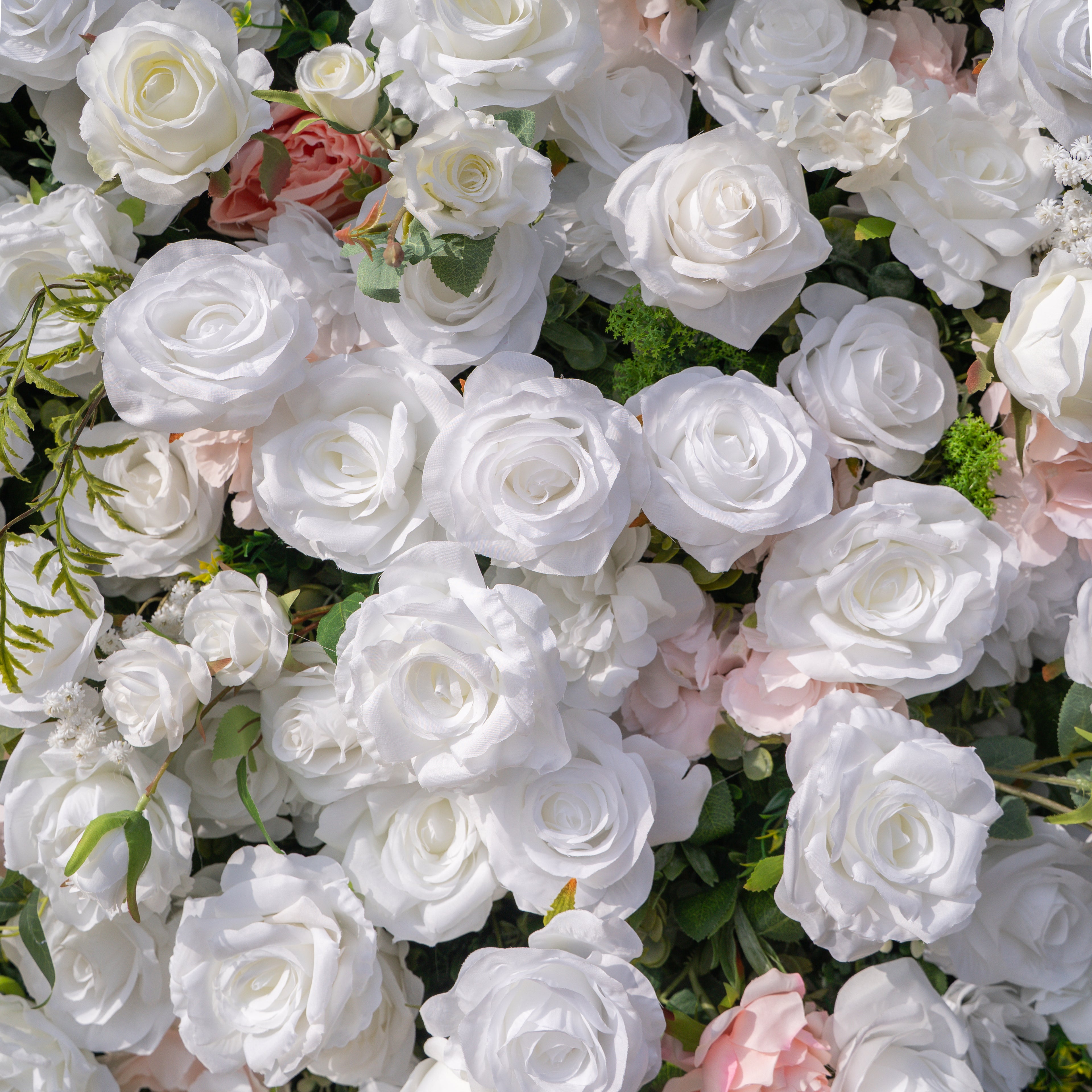 Colette: 5D Ivory & Peach Silk Floral Wall Roll-Up Fabric Backdrop for Dreamy Bridal Showers & Weddings