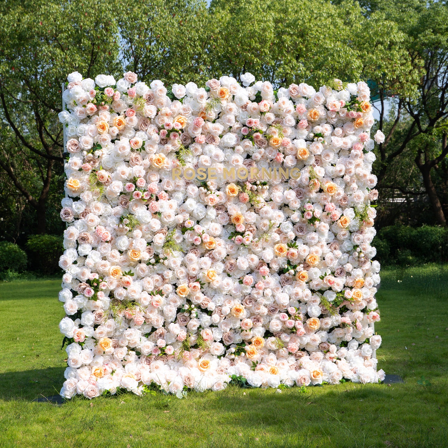 Corissa:5D Fabric Artificial zip up curtain flower wall 8ft*8ft
