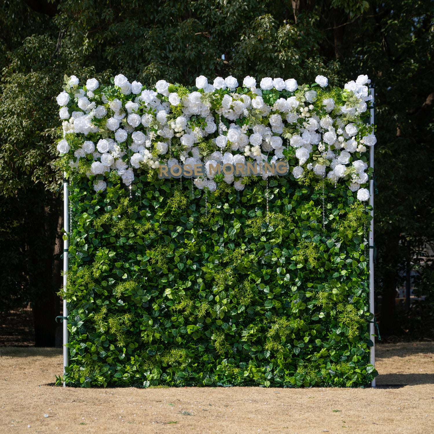 Crystal:Fabric Artificial rolling up curtain flower wall with Crystal Beaded and PVC Butterflies for DIY