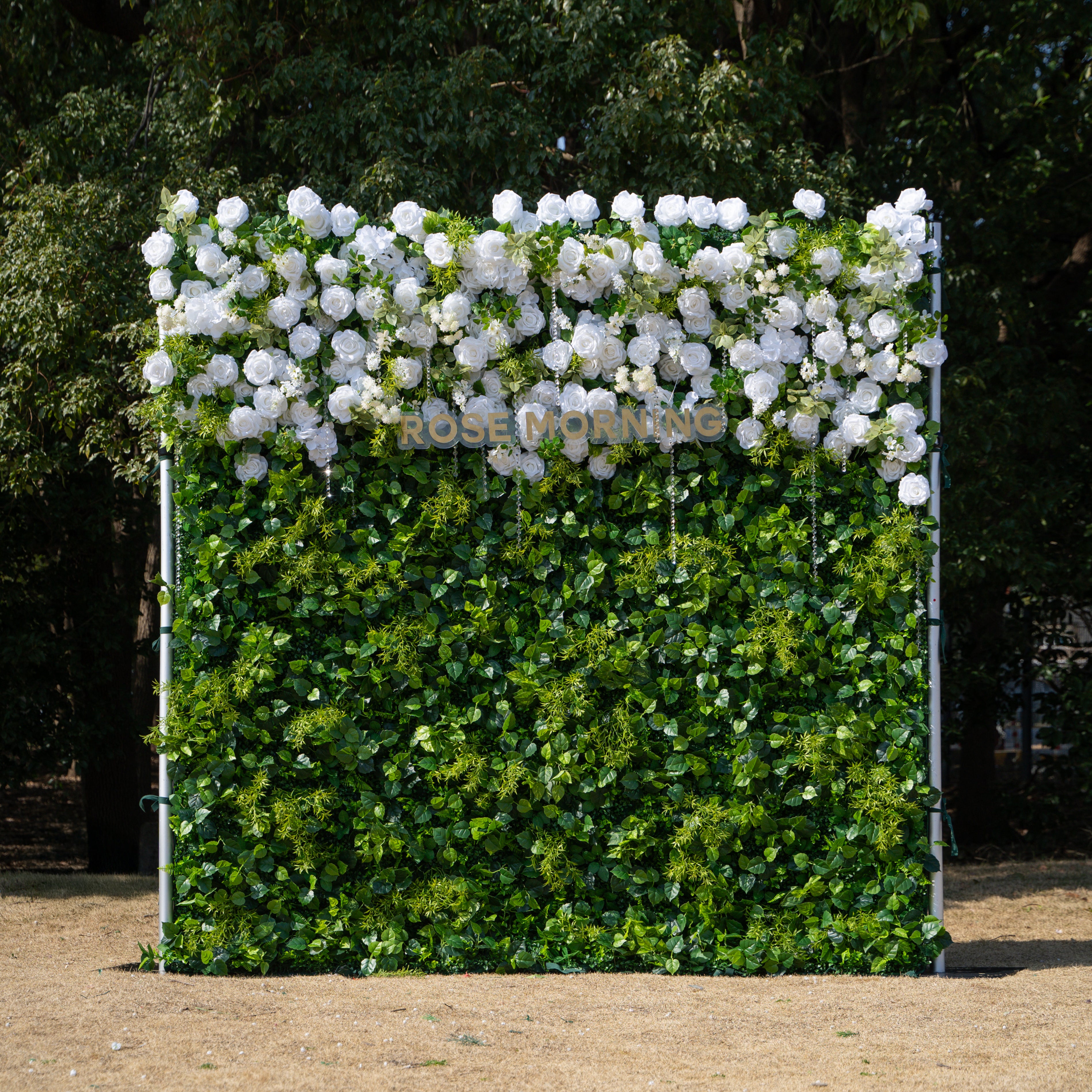 Crystal:Fabric Artificial rolling up curtain flower wall with Crystal Beaded and PVC Butterflies for DIY (Ready to Ship-Only in USA)