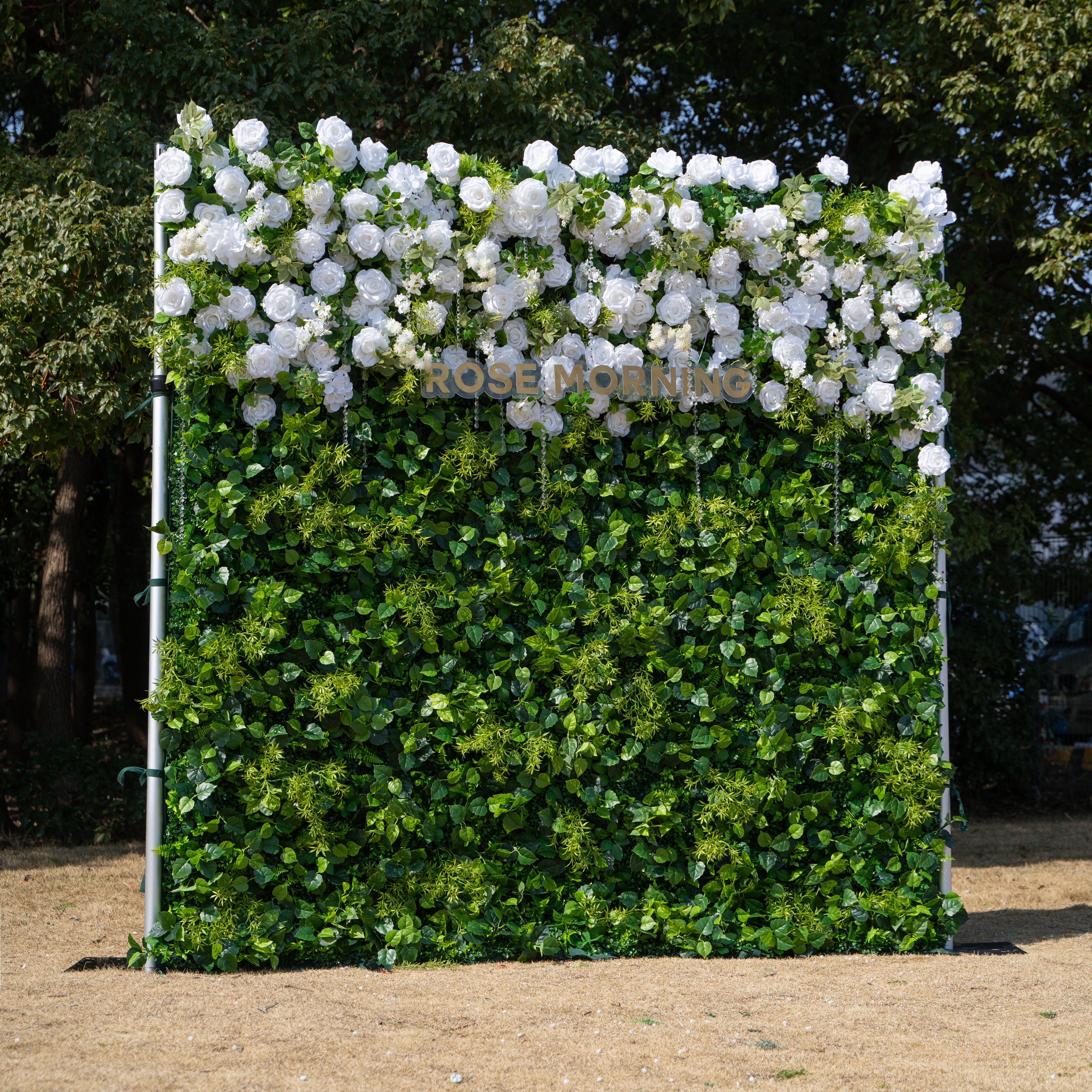 Crystal:Fabric Artificial rolling up curtain flower wall with Crystal Beaded and PVC Butterflies for DIY (Ready to Ship-Only in USA)