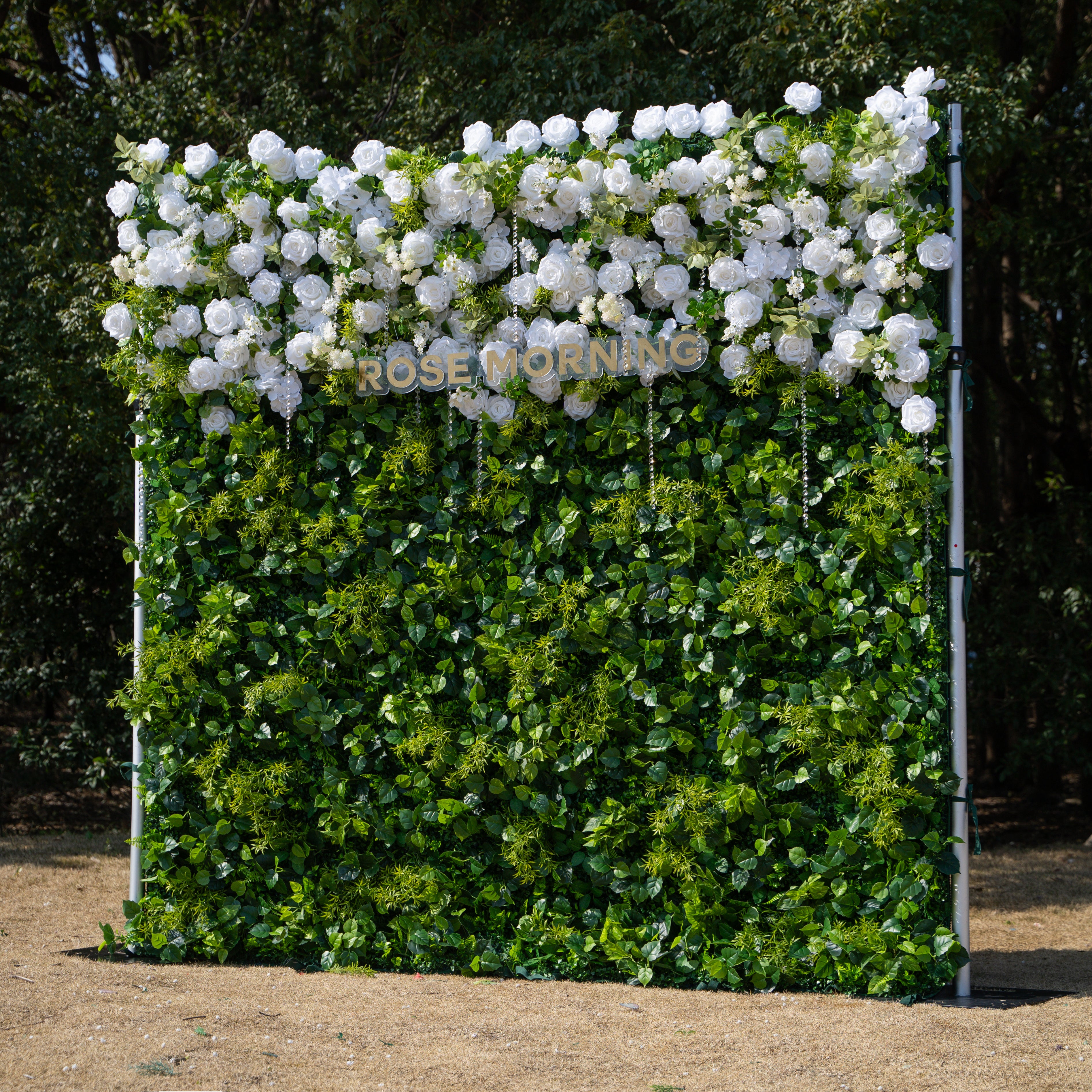 Crystal:Fabric Artificial rolling up curtain flower wall with Crystal Beaded and PVC Butterflies for DIY (Ready to Ship-Only in USA)
