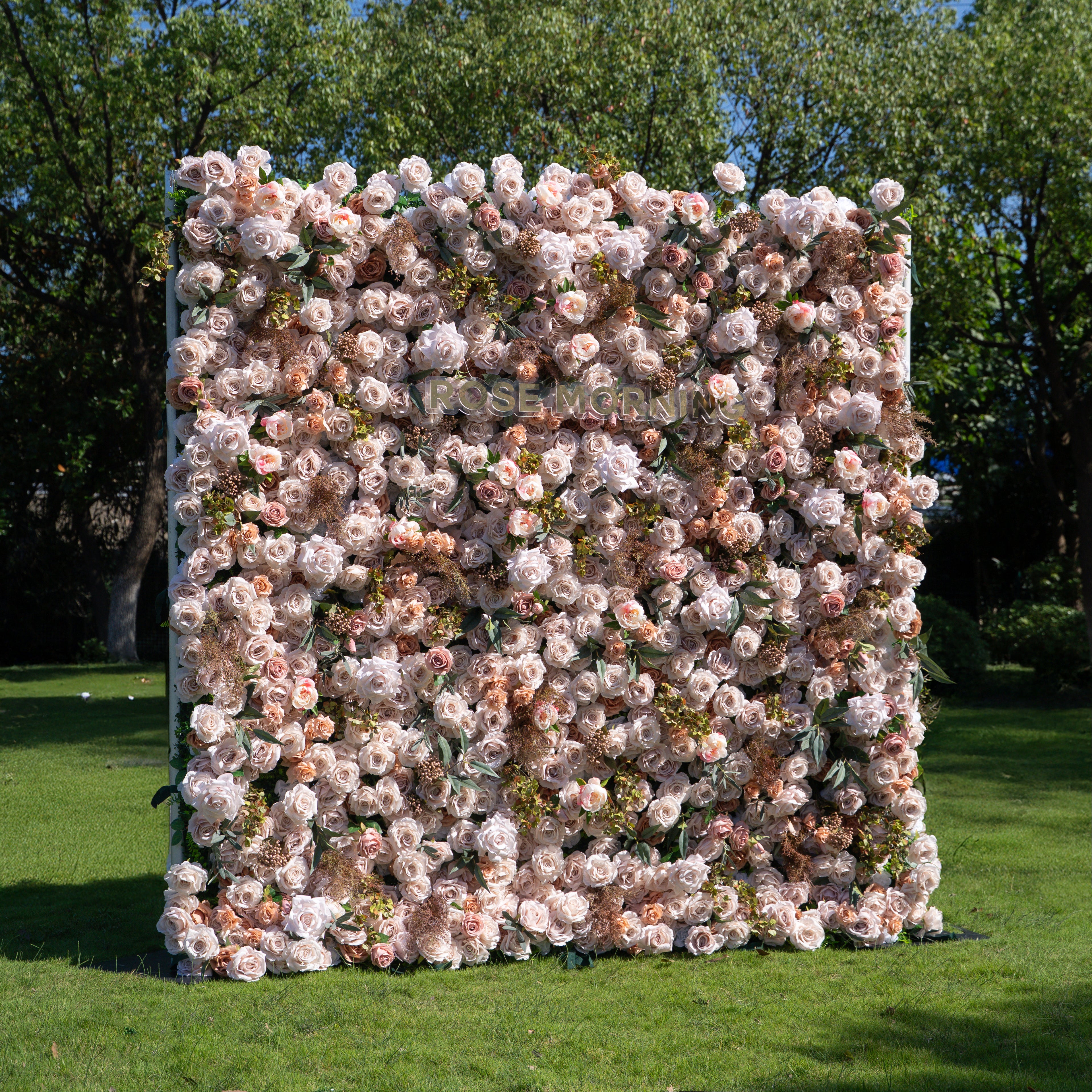 Destino:4D Fabric Artificial zip up curtain flower wall 8ft*8ft
