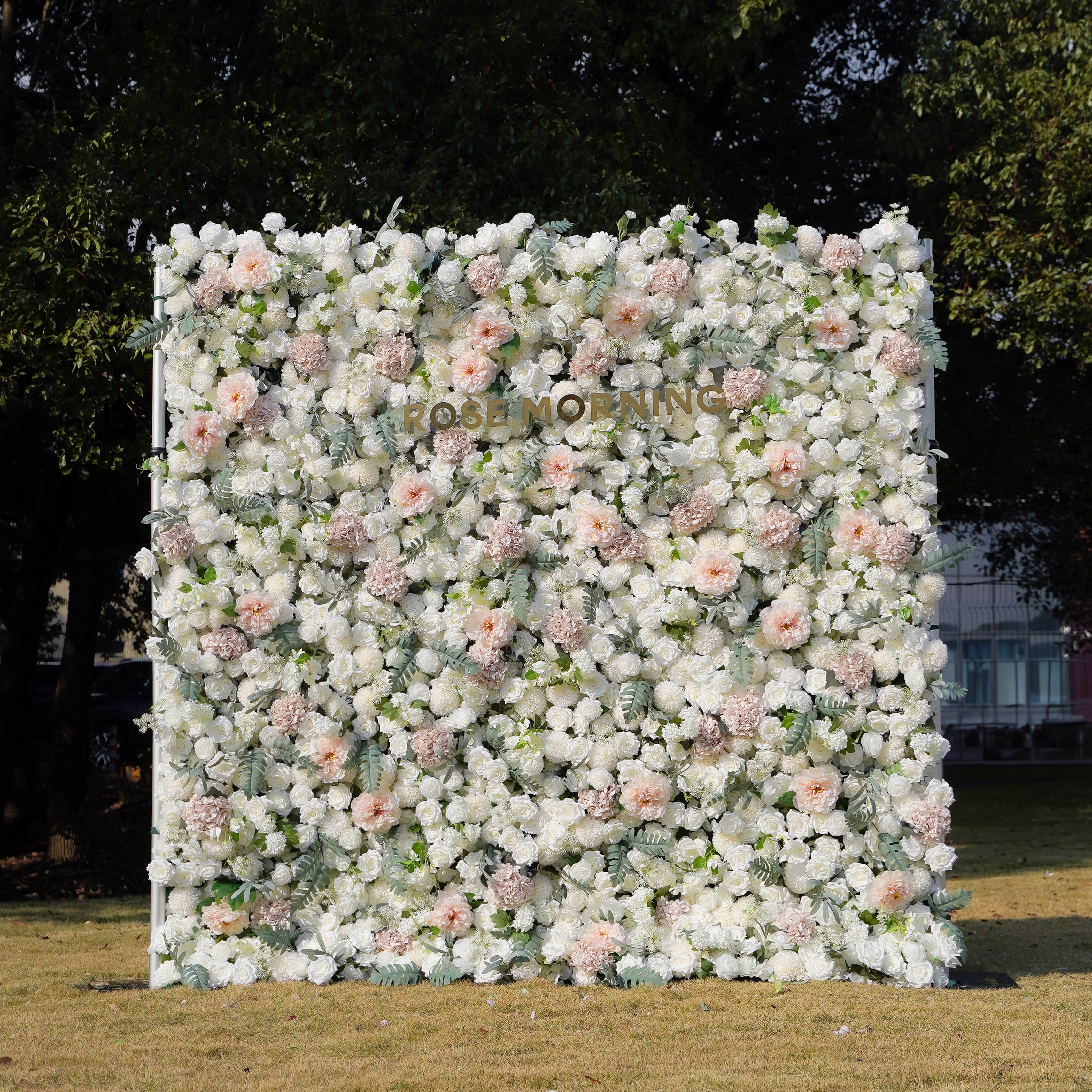 Elara 5D Fabric Artificial rolling up curtain flower wall Rose Morning