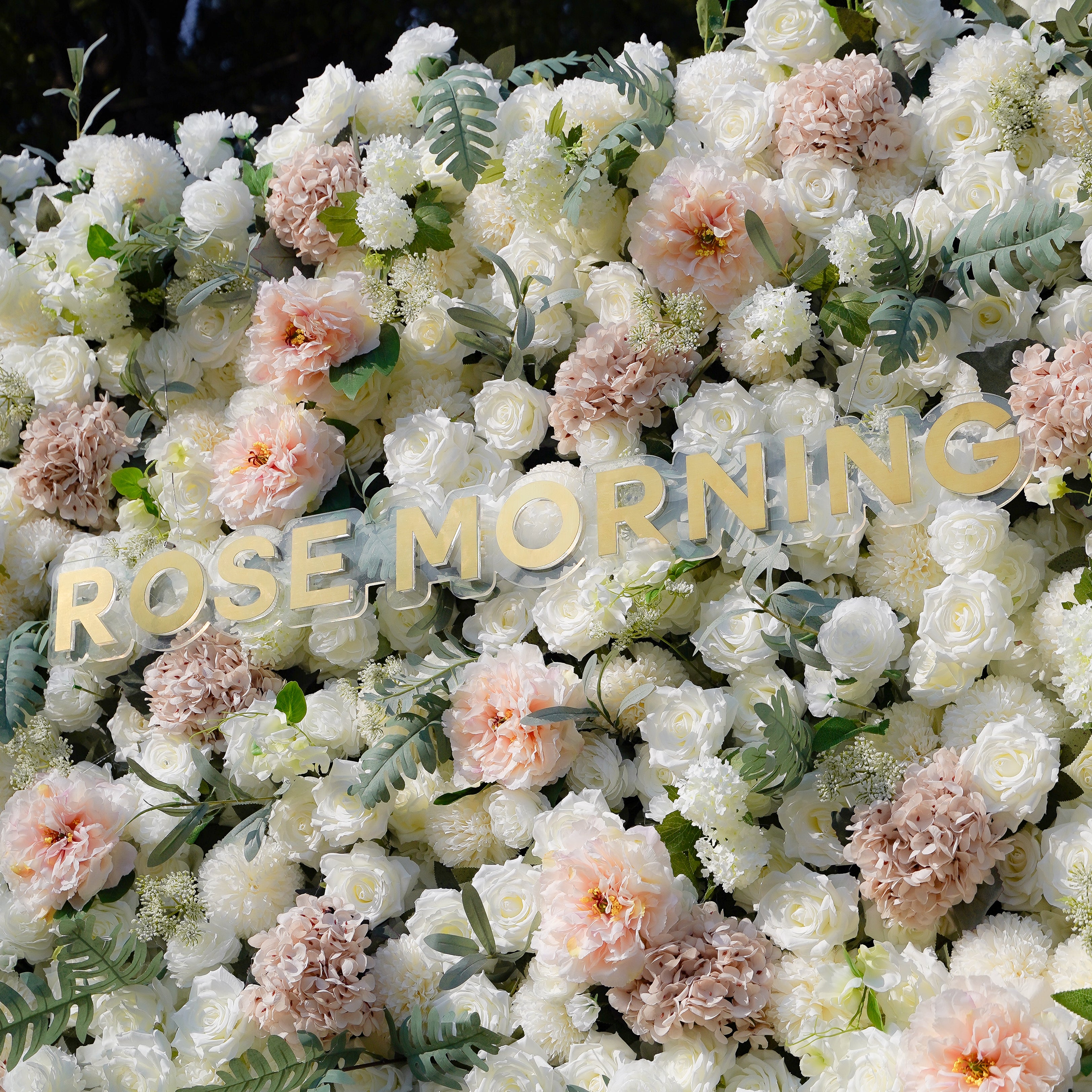 Elara 5D Fabric Artificial rolling up curtain flower wall Rose Morning