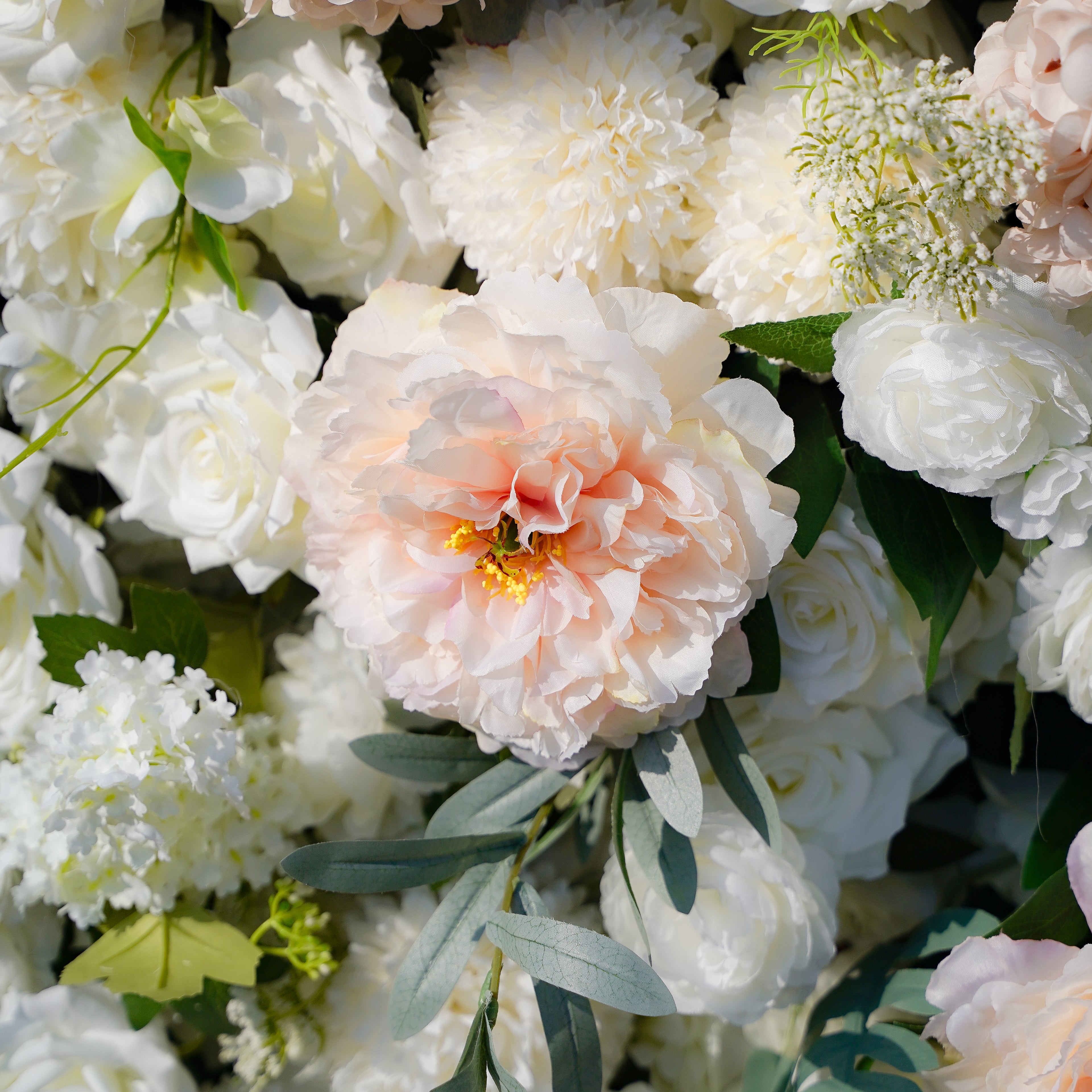 Elara 5D Fabric Artificial rolling up curtain flower wall Rose Morning