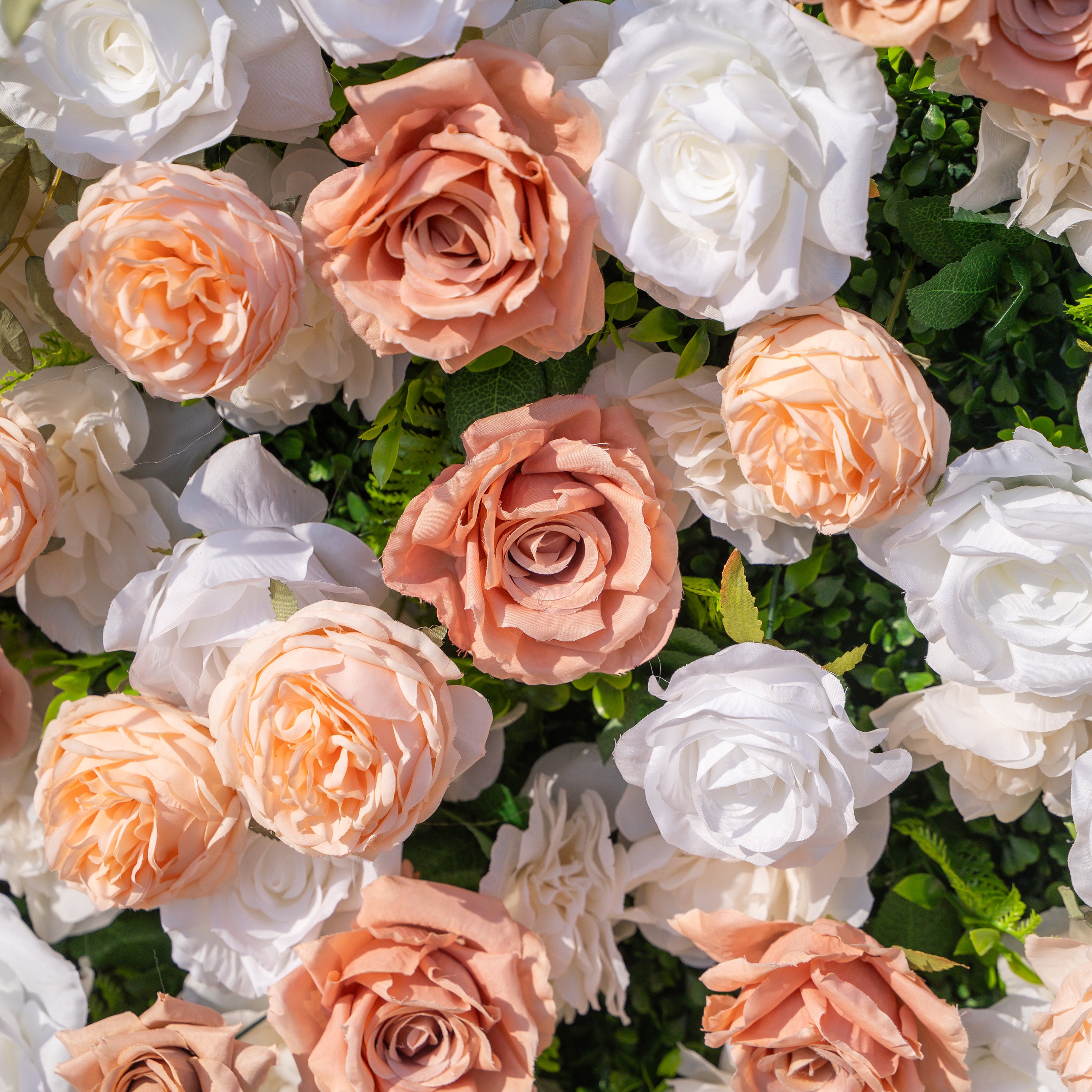 Elara: 3D Champagne & White Silk Rose Roll-Up Curtain Floral Wall Backdrop for Wedding Party & Event Decor(Delivery in 5-7 Days Only USA))