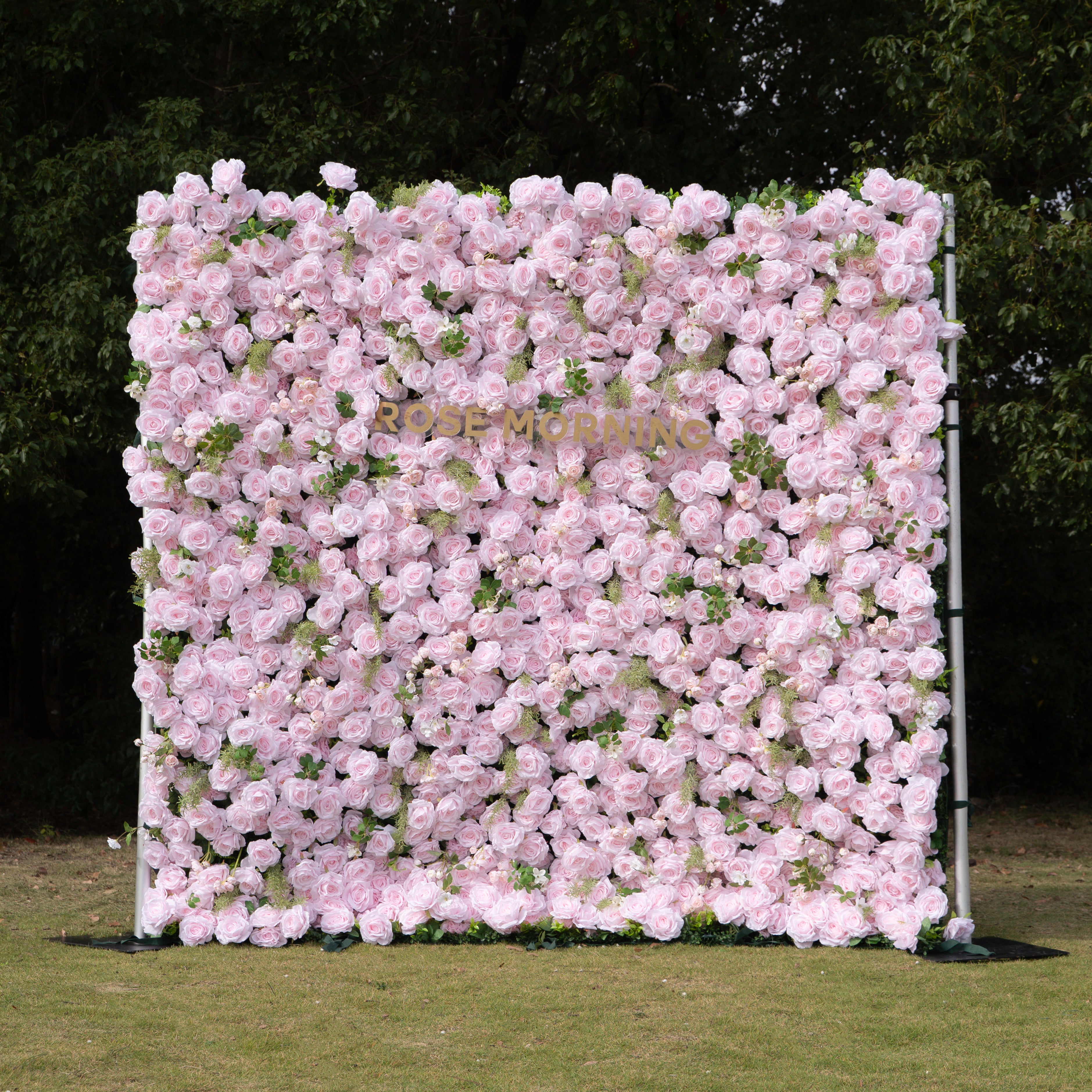 Elegante:5D Fabric Artificial rolling up curtain flower wall