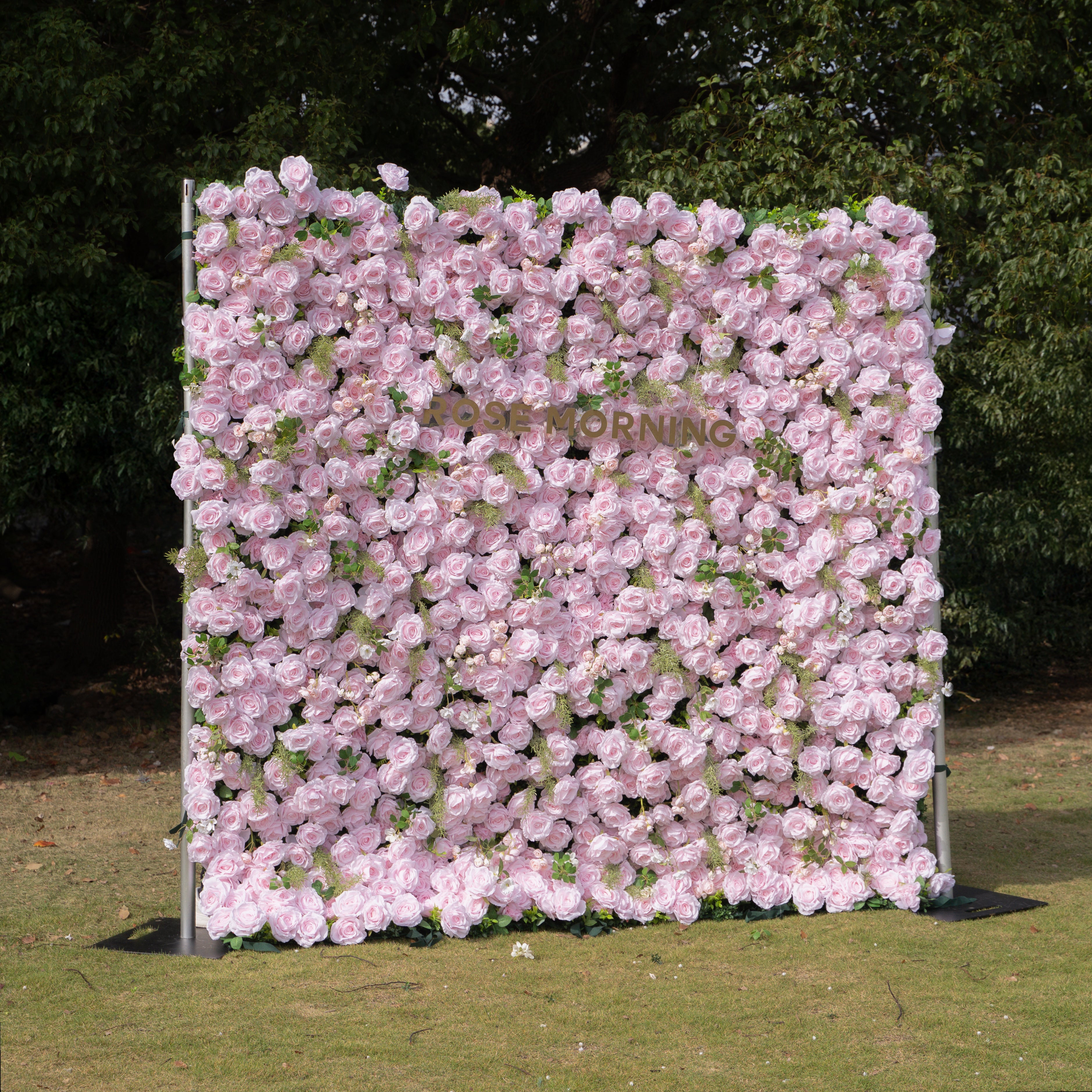 Elegante:5D Fabric Artificial rolling up curtain flower wall