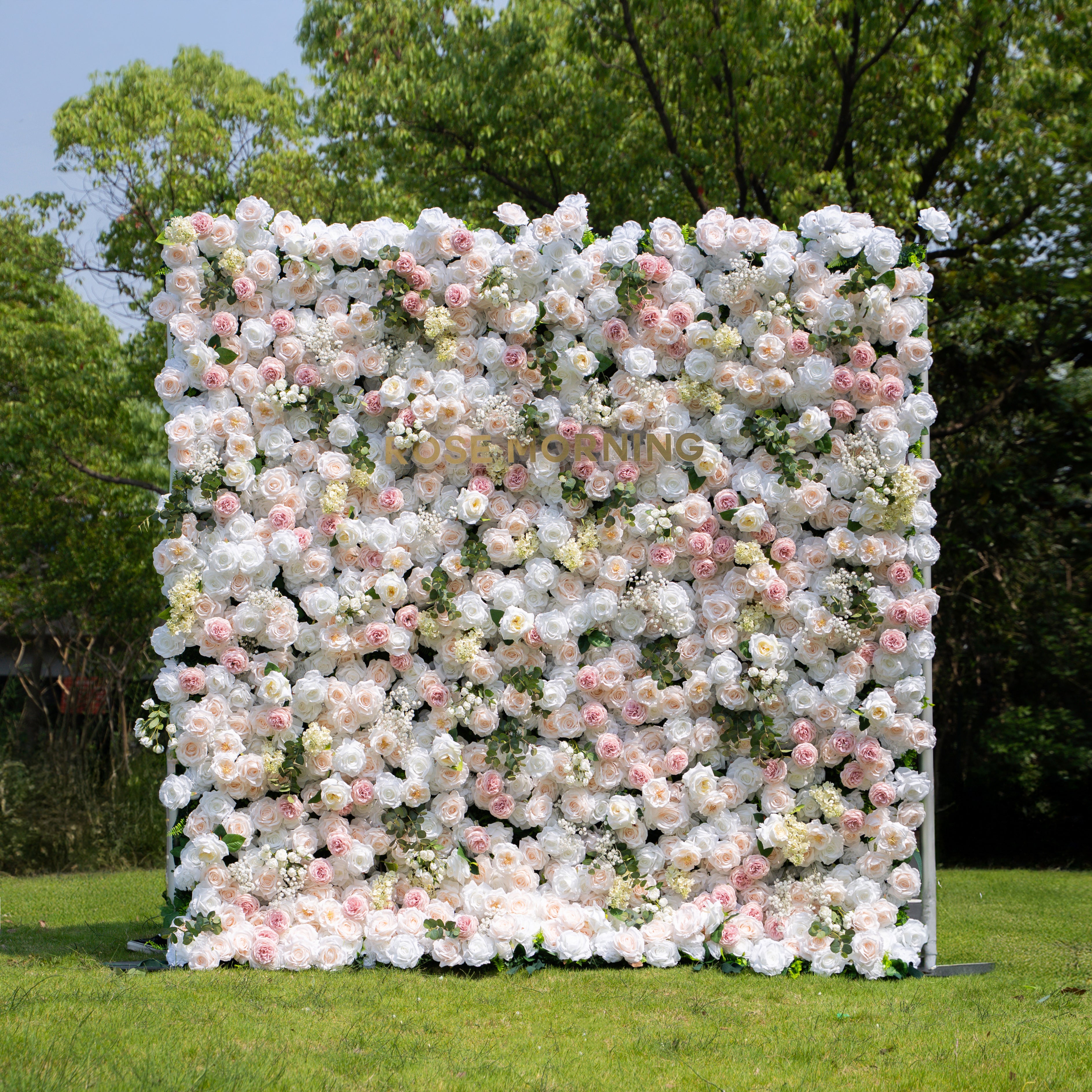 Elia:5D Fabric Artificial zip up curtain flower wall 8ft*8ft