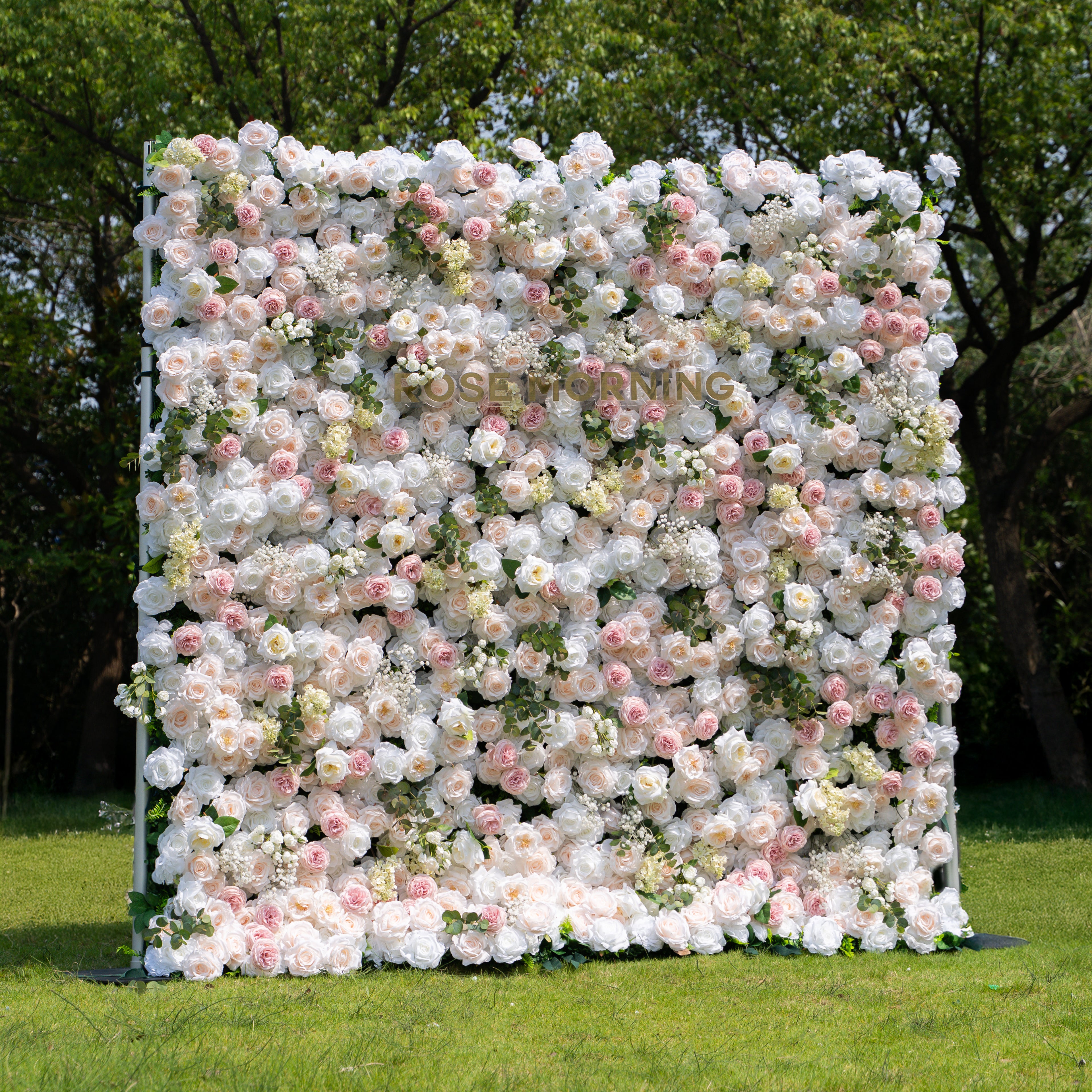 Elia:5D Fabric Artificial zip up curtain flower wall 8ft*8ft