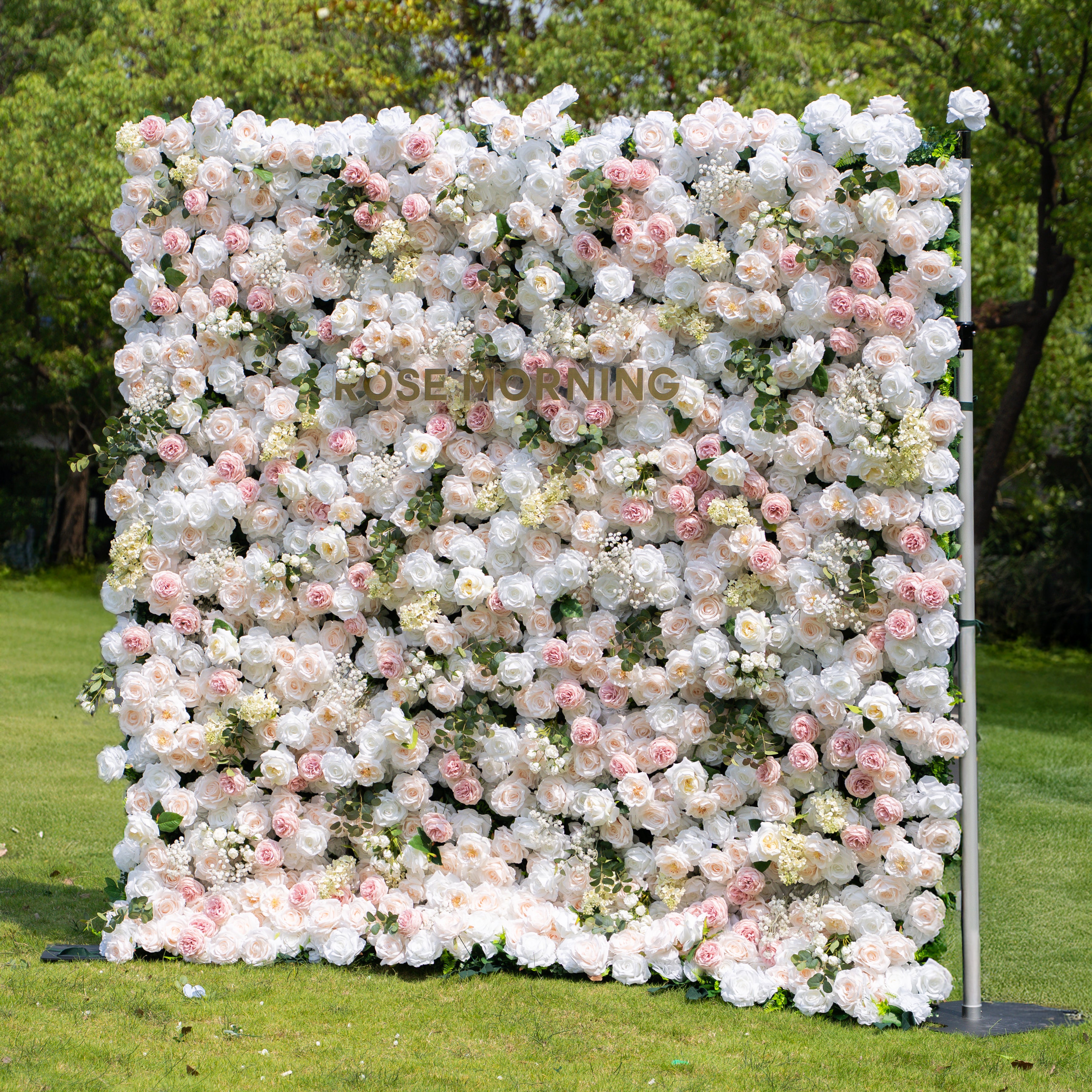 Elia:5D Fabric Artificial zip up curtain flower wall 8ft*8ft