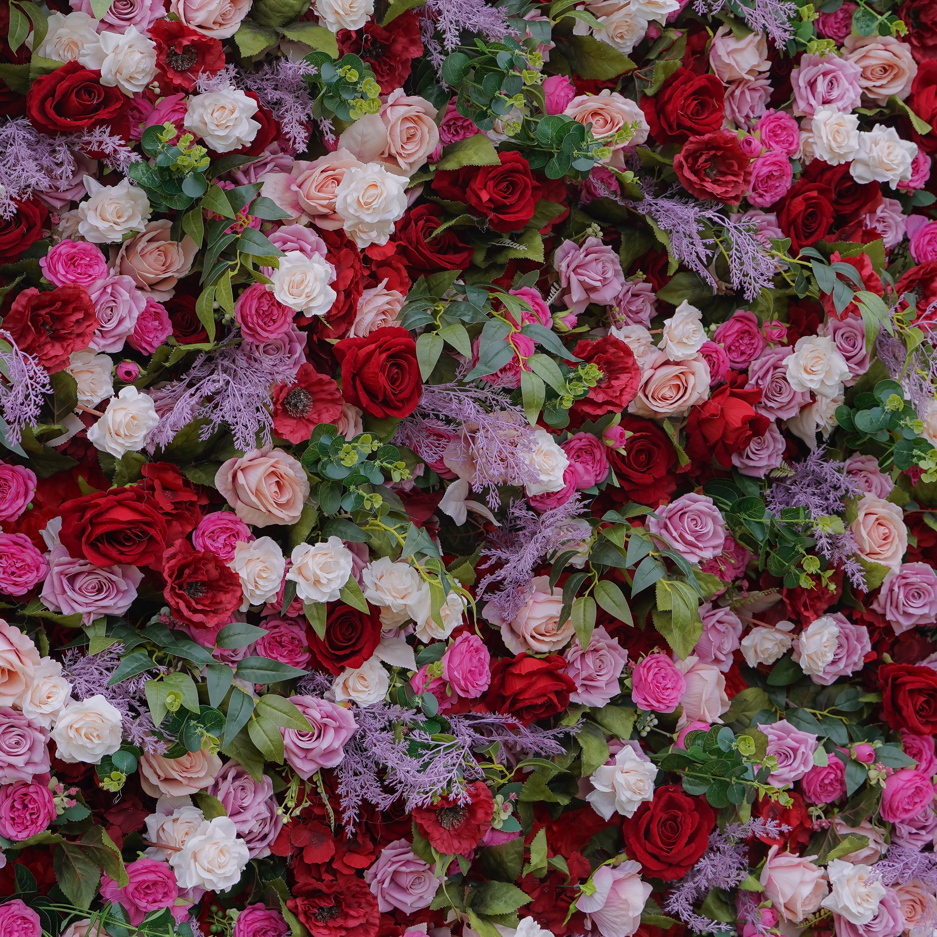 The flower walls are made of artificial flowers in various colors, layered at different levels to create a lush, elegant and natural look. The exclusive zipper design and roll-up design make it easy to install and remove.Rose Morning