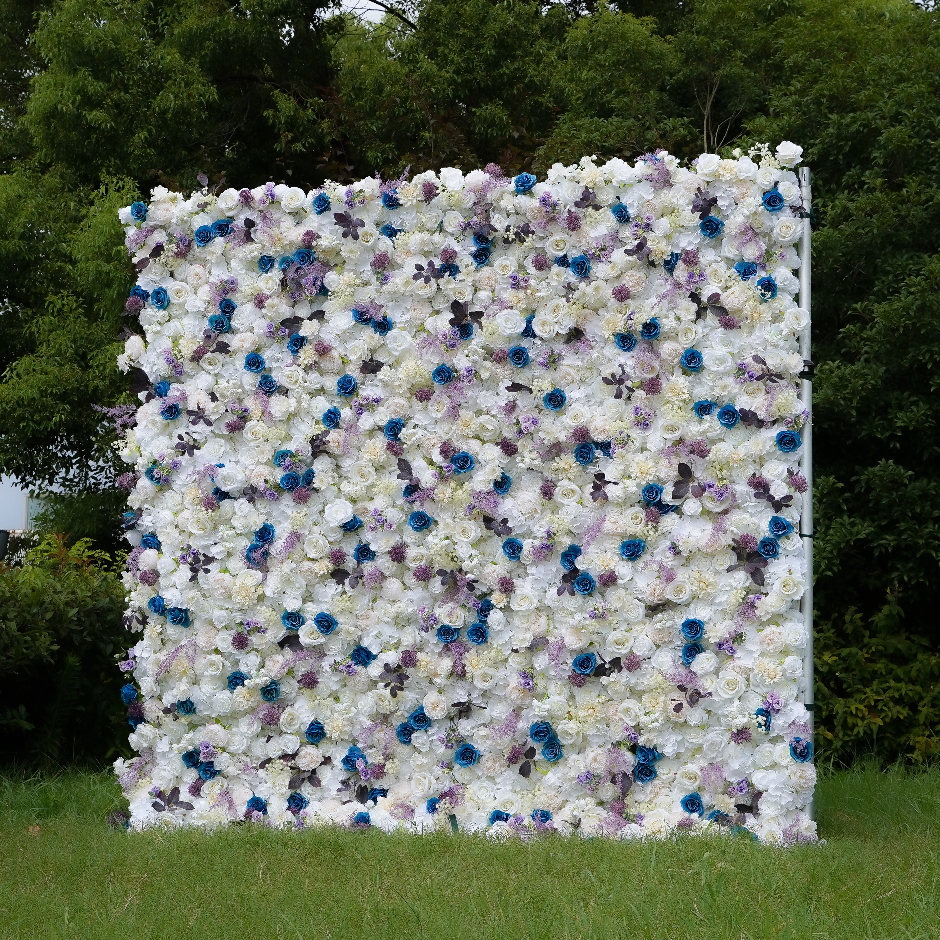 Erin: 3D Fabric Artificial Flower Wall Rolling Up Curtain Flower Wall R795 - 8ft*8ft Rose Morning