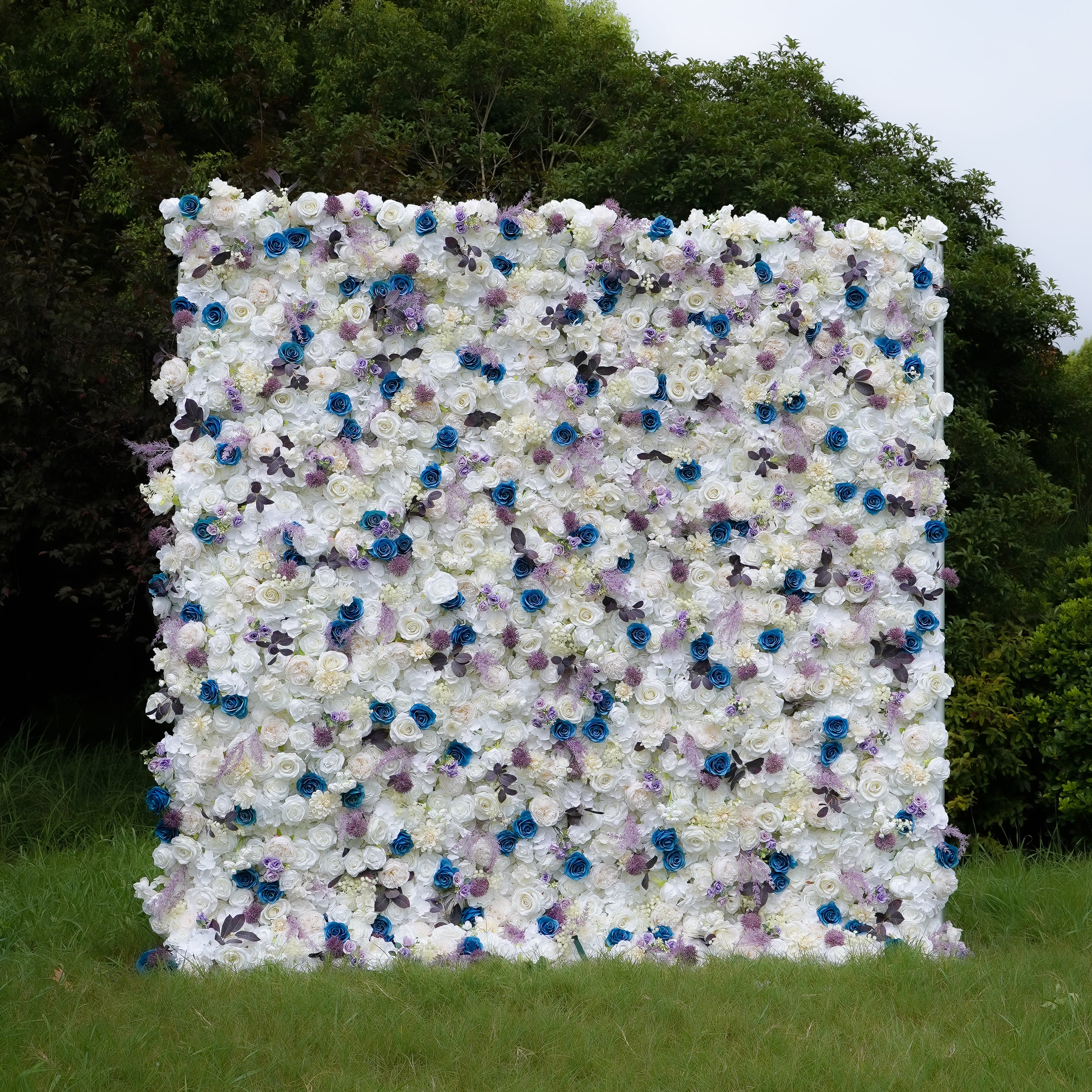 Erin: 3D Fabric Artificial Flower Wall Rolling Up Curtain Flower Wall R795 - 8ft*8ft Rose Morning